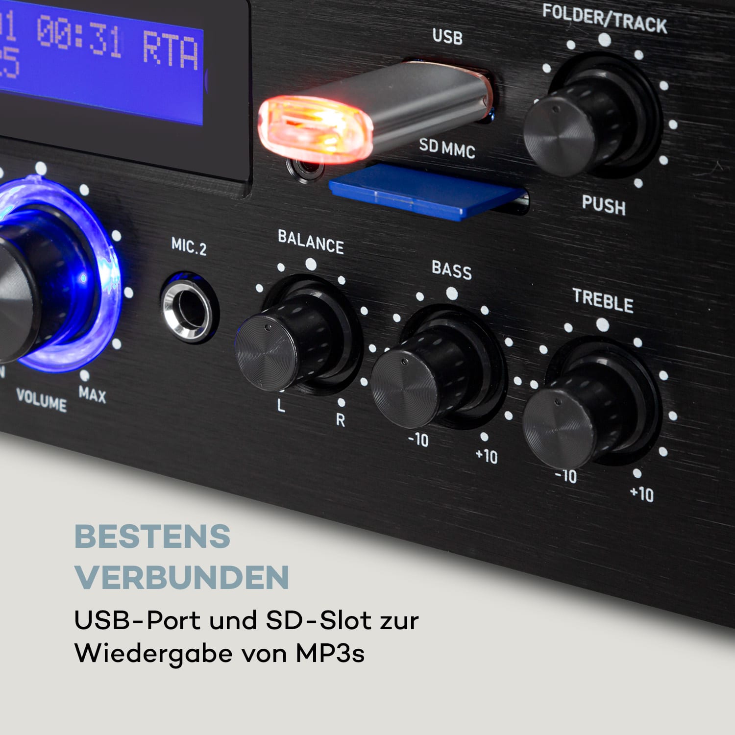 AMP-5 BT HiFi-Verstärker 2 x 50 W RMS BT 2 x Mikro schwarz 