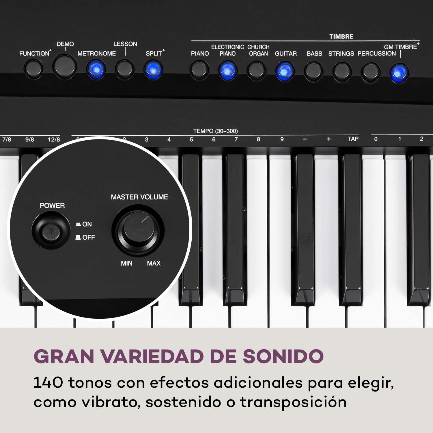 Preludio Teclado 88 teclas velocidad pedal sostenido negro 