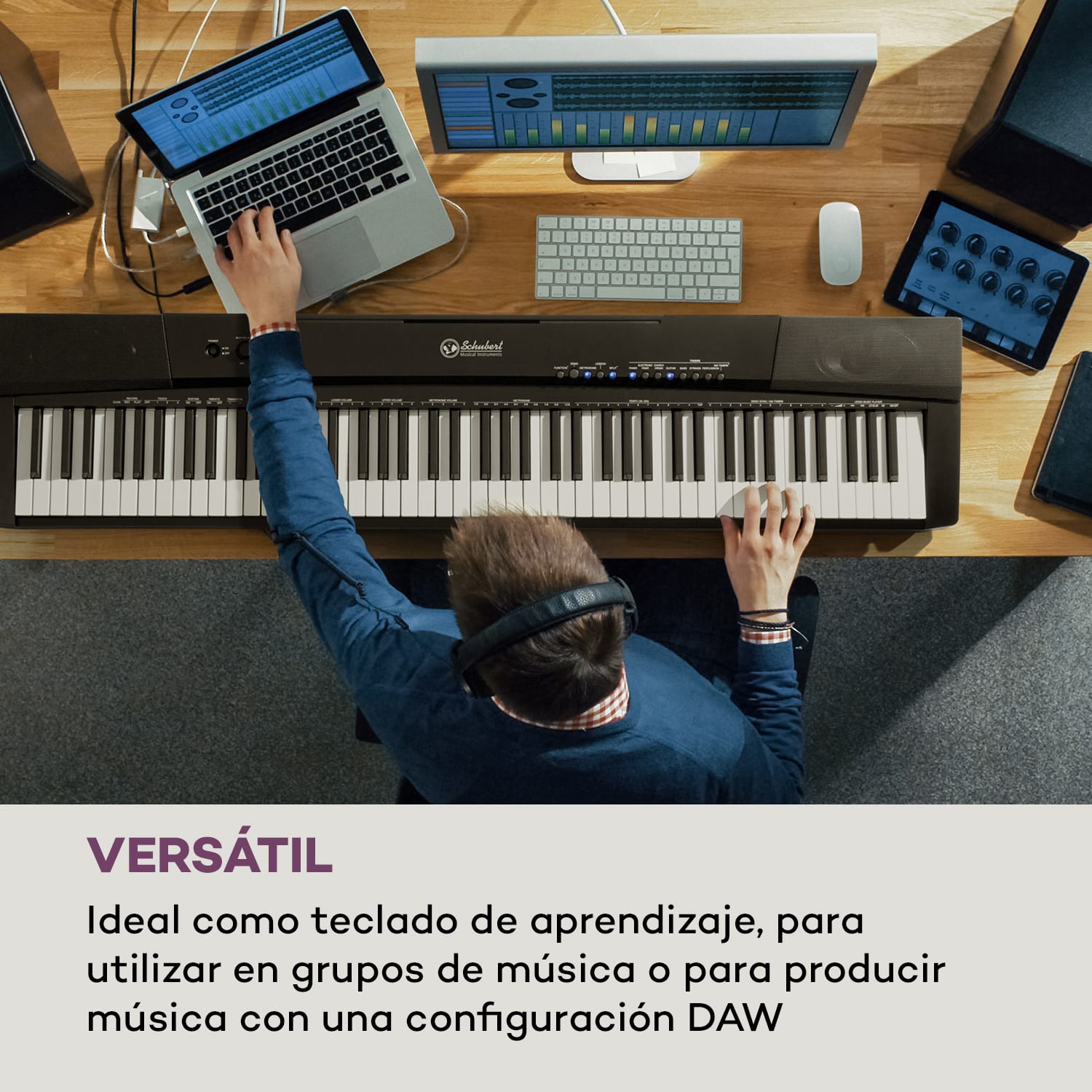 Preludio Teclado 88 teclas velocidad pedal sostenido negro 