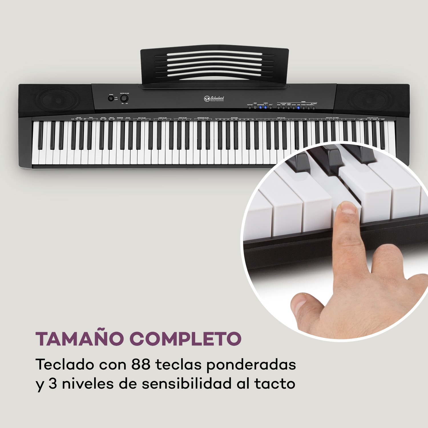 Preludio Teclado 88 teclas velocidad pedal sostenido negro 