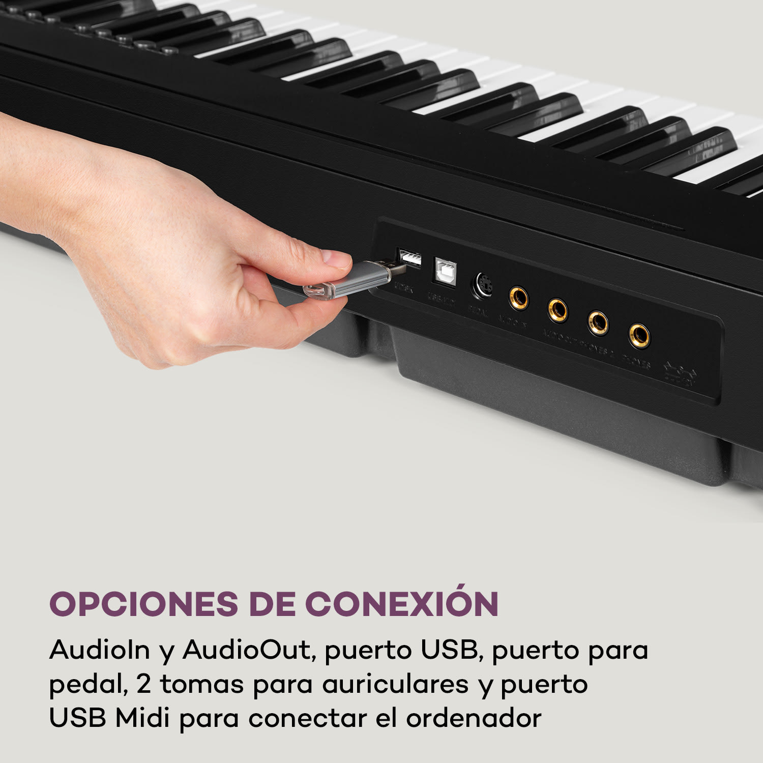 Preludio Teclado 88 teclas velocidad pedal sostenido negro 