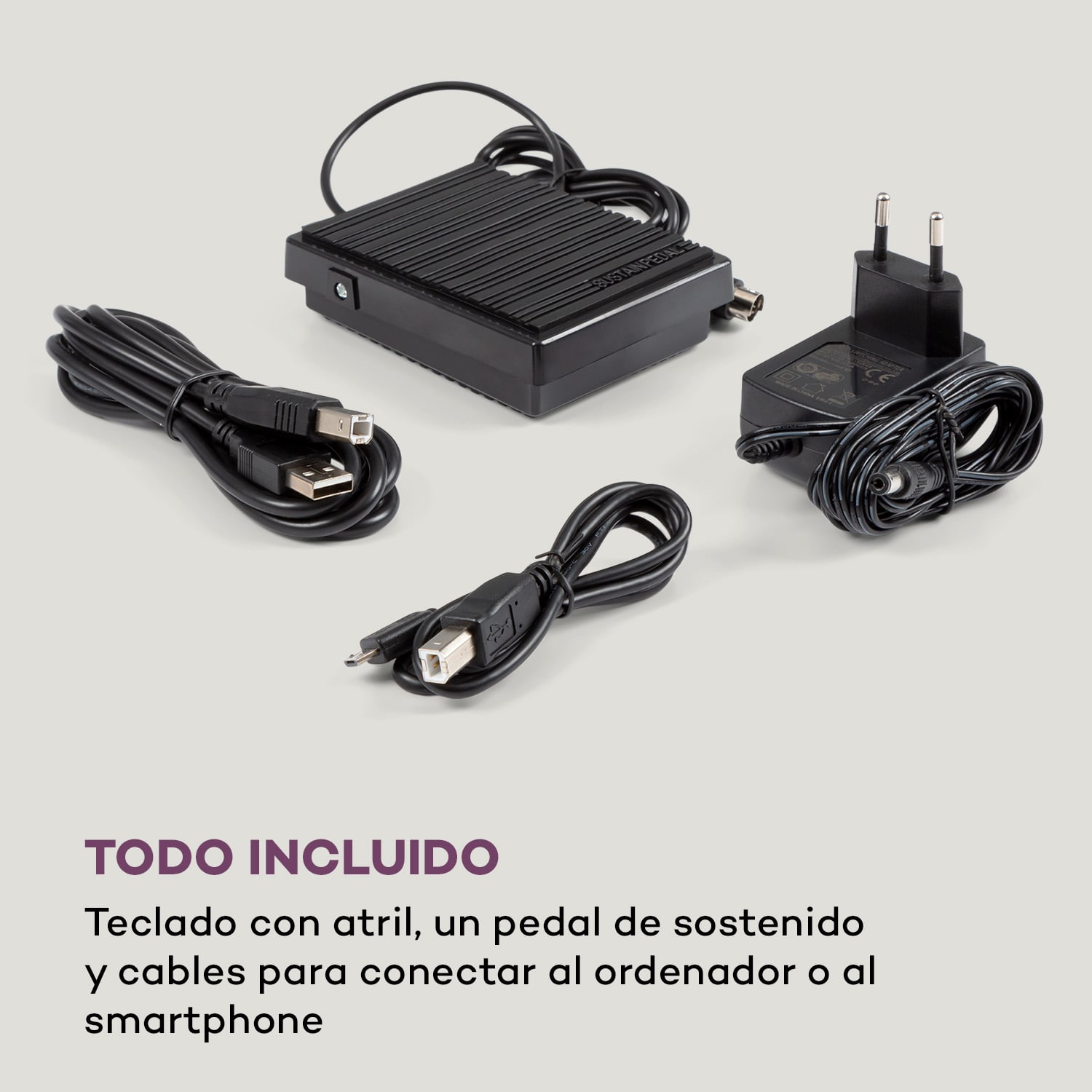Preludio Teclado 88 teclas velocidad pedal sostenido negro 