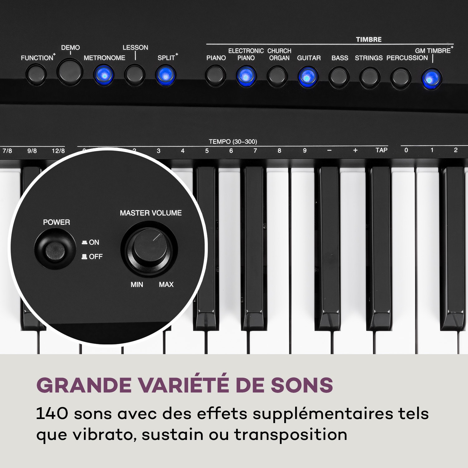 Clavier Preludio 88 touches dynamique de frappe Pédale de sustain noir 