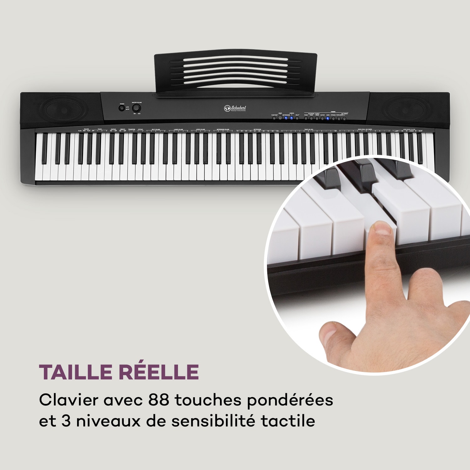 Clavier Preludio 88 touches dynamique de frappe Pédale de sustain noir 