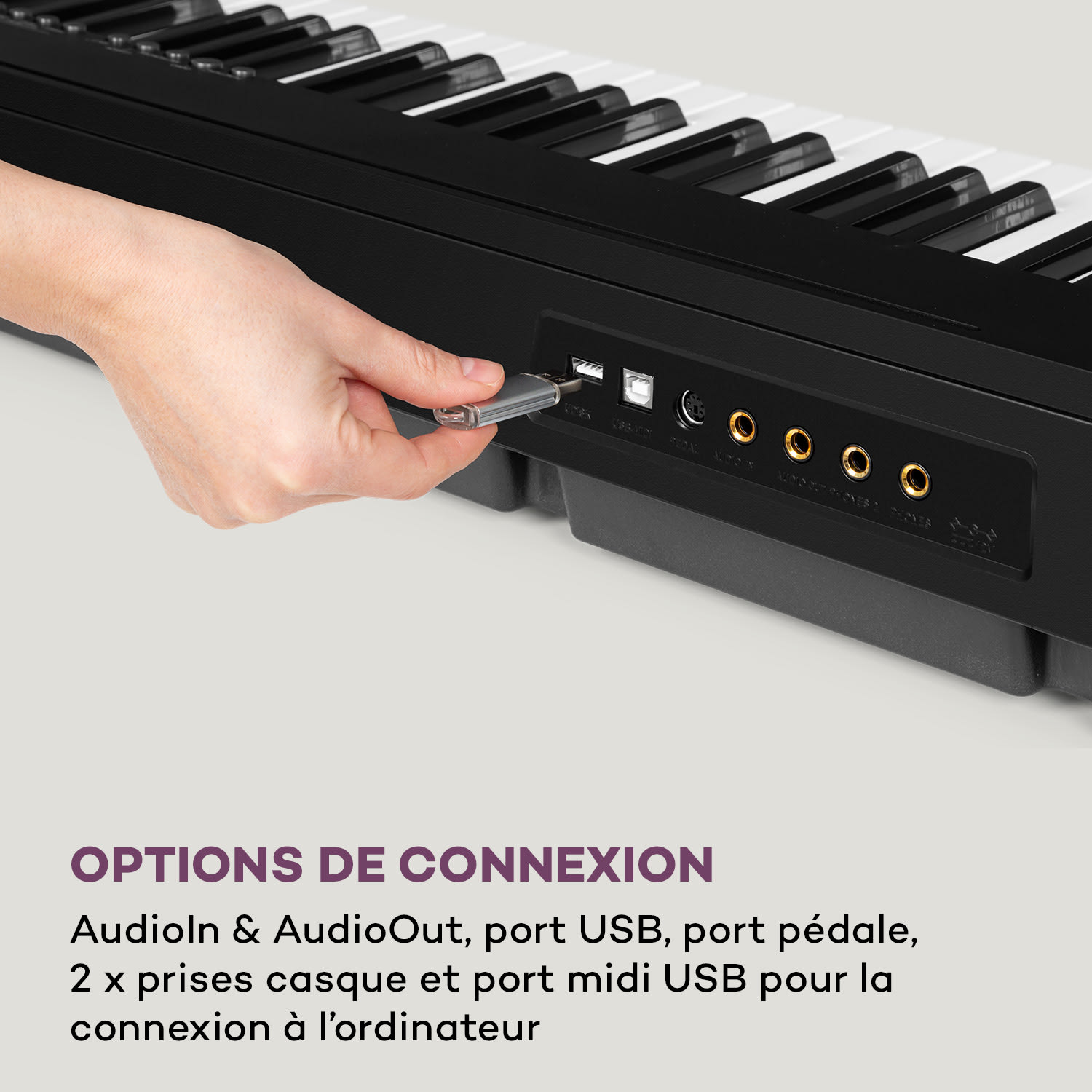 Clavier Preludio 88 touches dynamique de frappe Pédale de sustain noir 