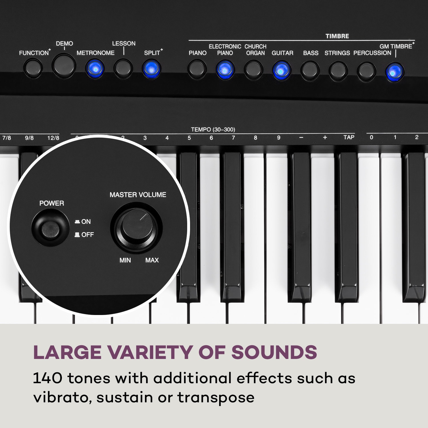 Preludio Pian electronic 88 de clape cu pedală de susținere a vitezei negru 