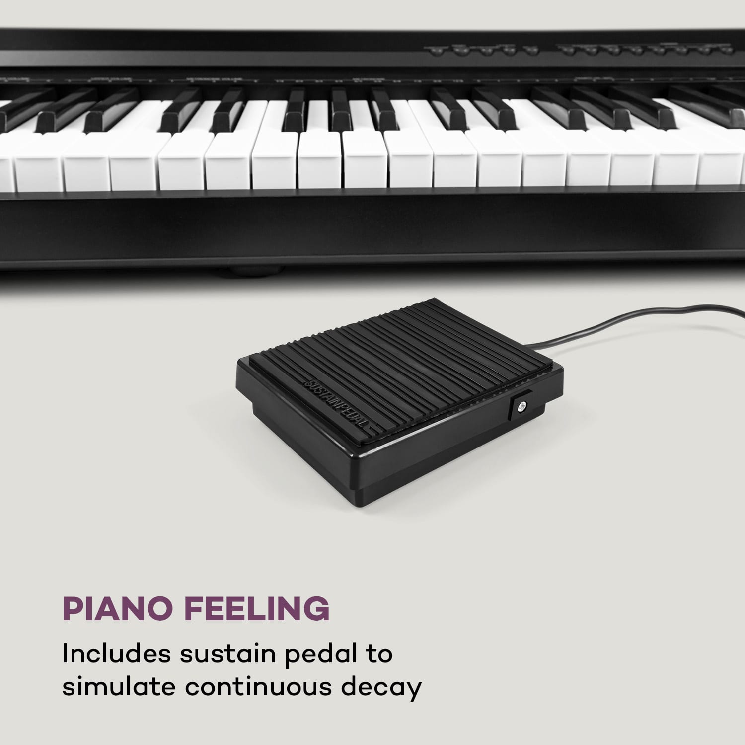 Preludio Pian electronic 88 de clape cu pedală de susținere a vitezei negru 