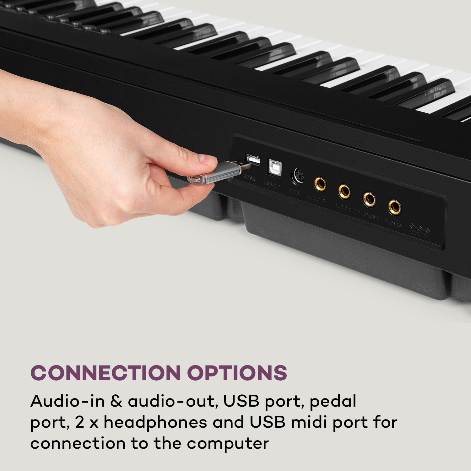 Preludio Pian electronic 88 de clape cu pedală de susținere a vitezei negru 