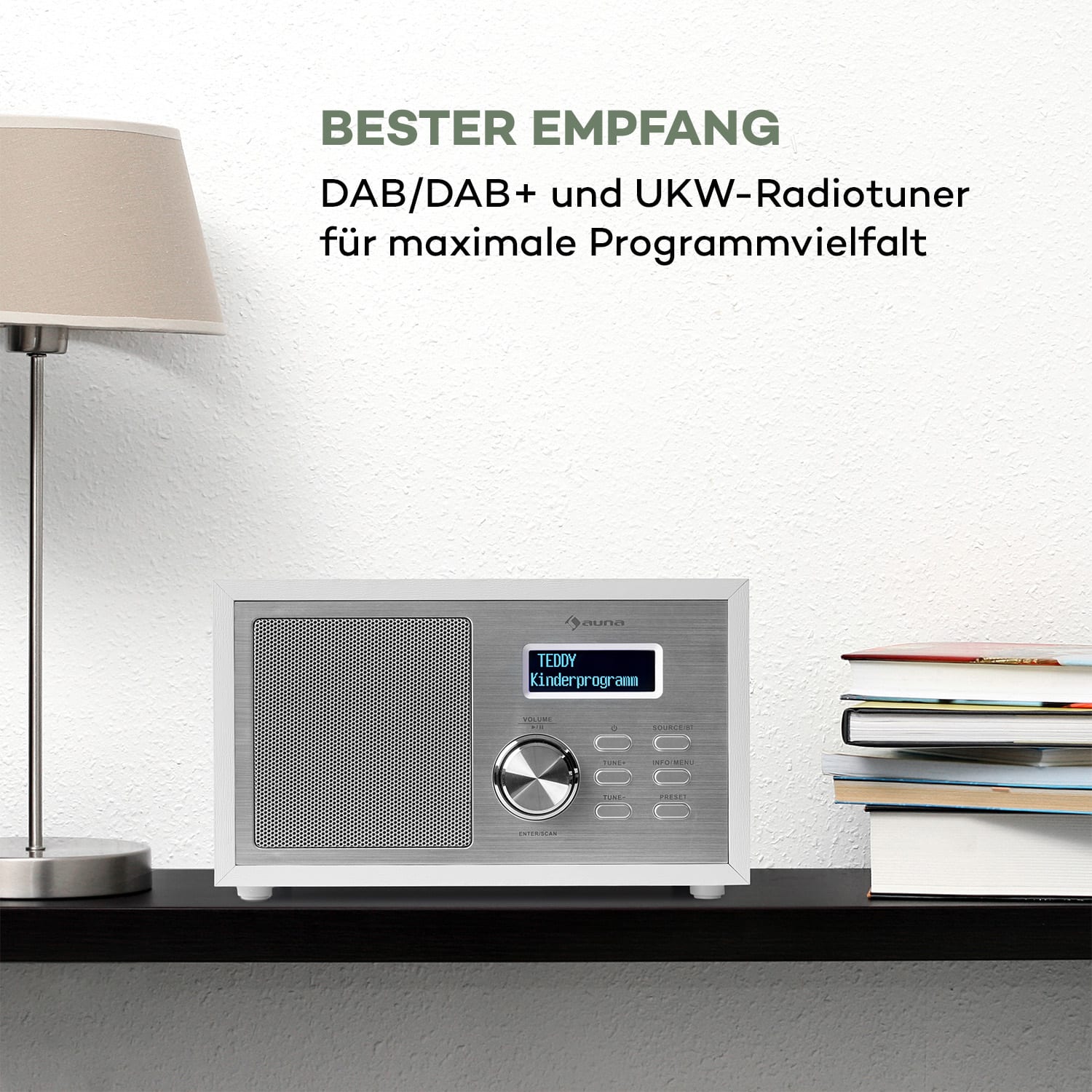 Ambient DAB+/FM Radio BT 5.0 AUX-In  LCDisplay Wecker Eieruhr 