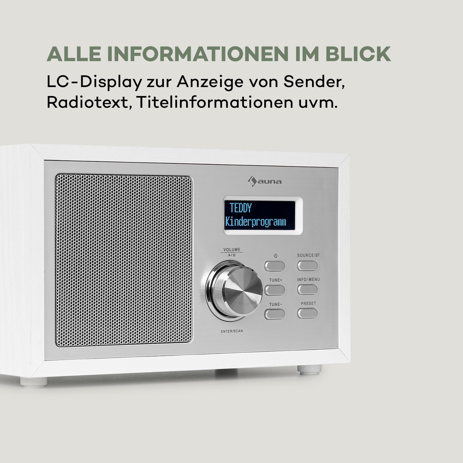 Ambient DAB+/FM Radio BT 5.0 AUX-In  LCDisplay Wecker Eieruhr 