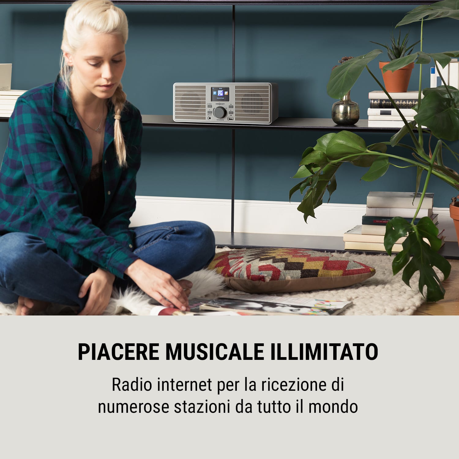 Internet radio TuneUp ST 10W WLAN USB HCC linea d'uscita bianco Bianco / Tortora