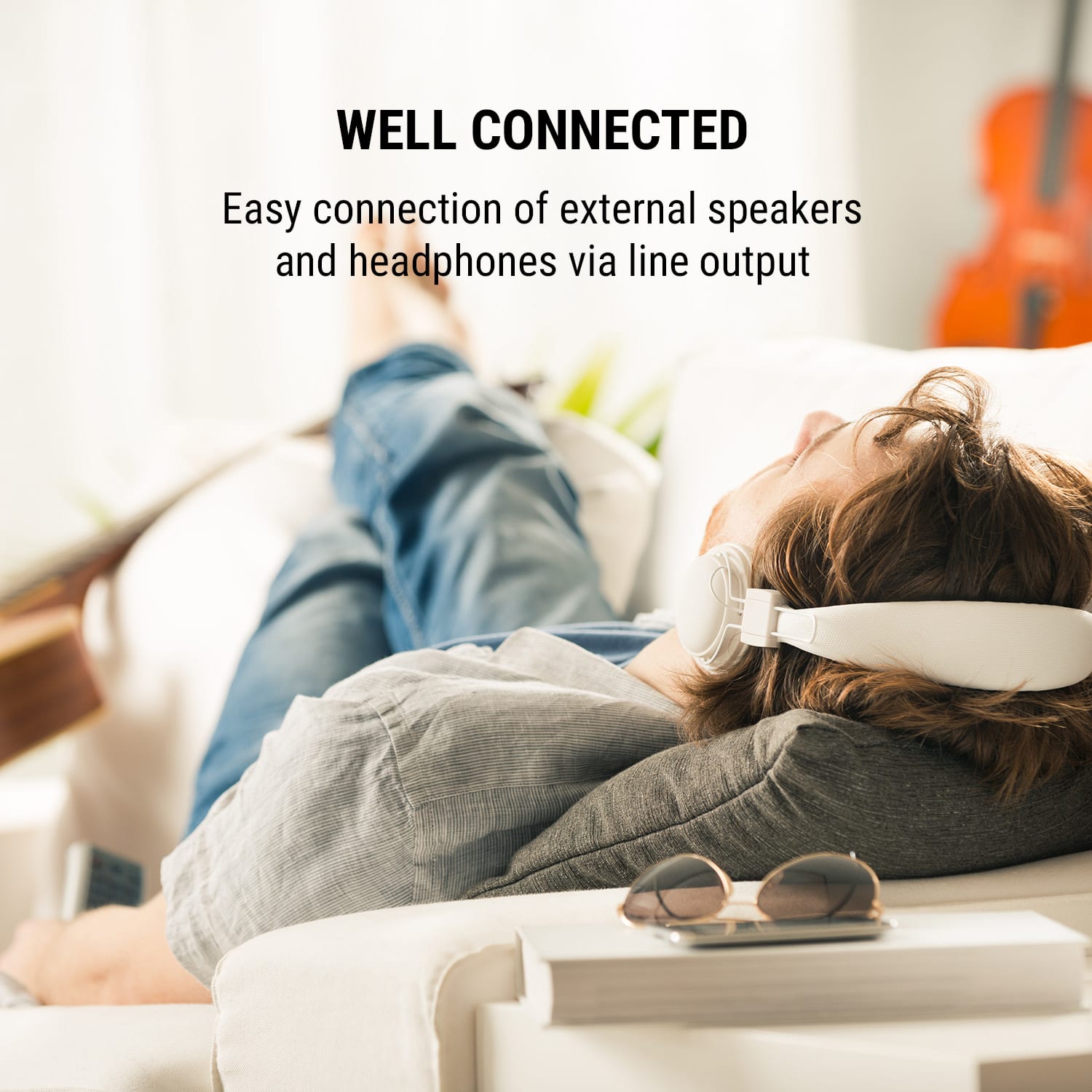 TuneUp ST, internetové rádio, 10 W, WLAN, USB, HCC, linkový výstup, bílé Bílá / Holubičí šeď