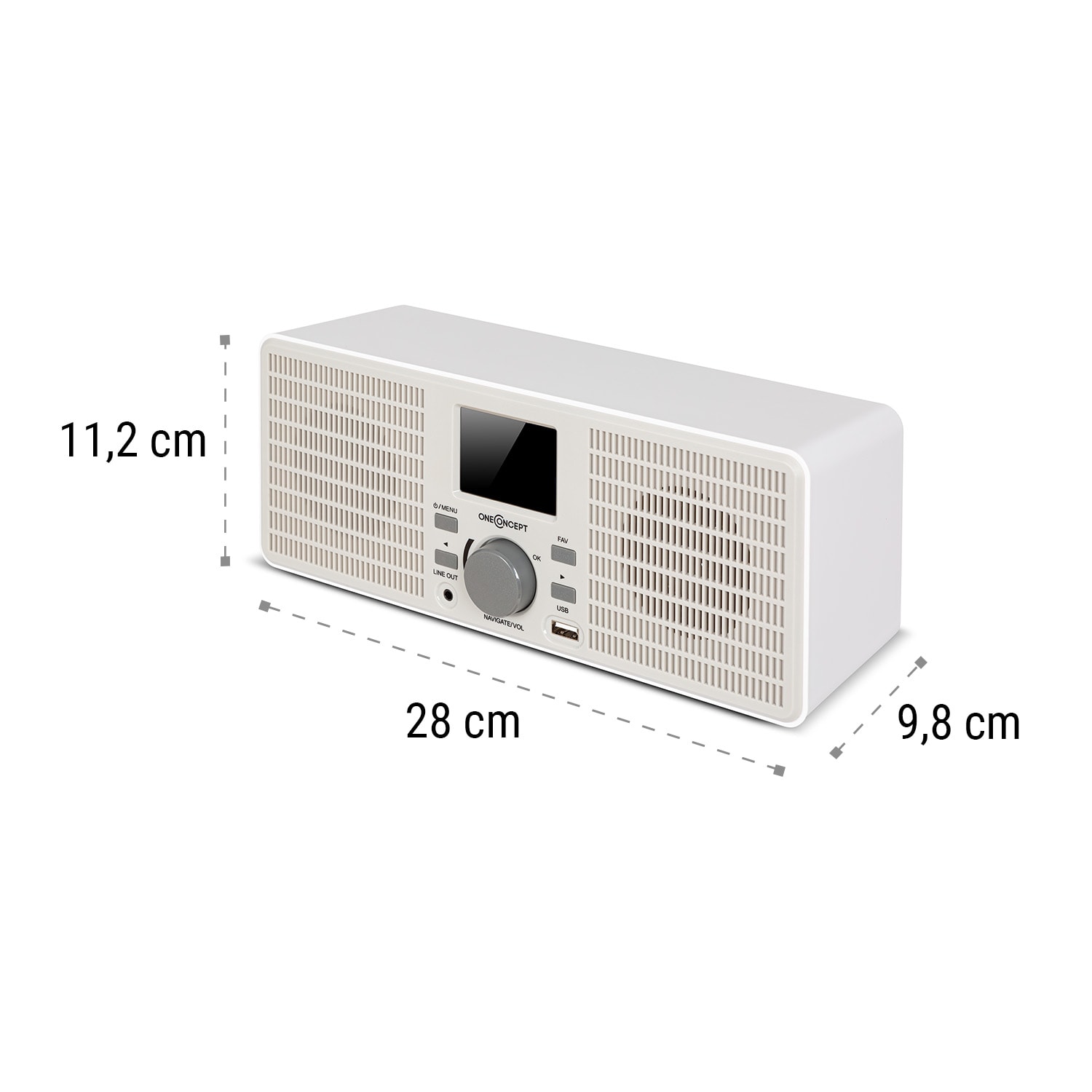 TuneUp ST Radio Internet 10W WLAN USB HCC Line-Out Blanc Blanc / Gris Tourterelle