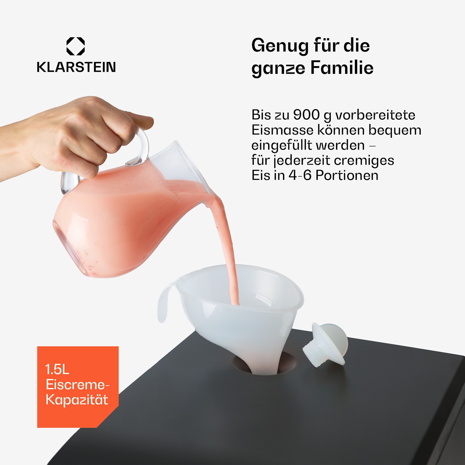 Sweet Sundae Eiscrememaschine Kompressor 1,5l Edelstahl schwarz Tasten | Schwarz
