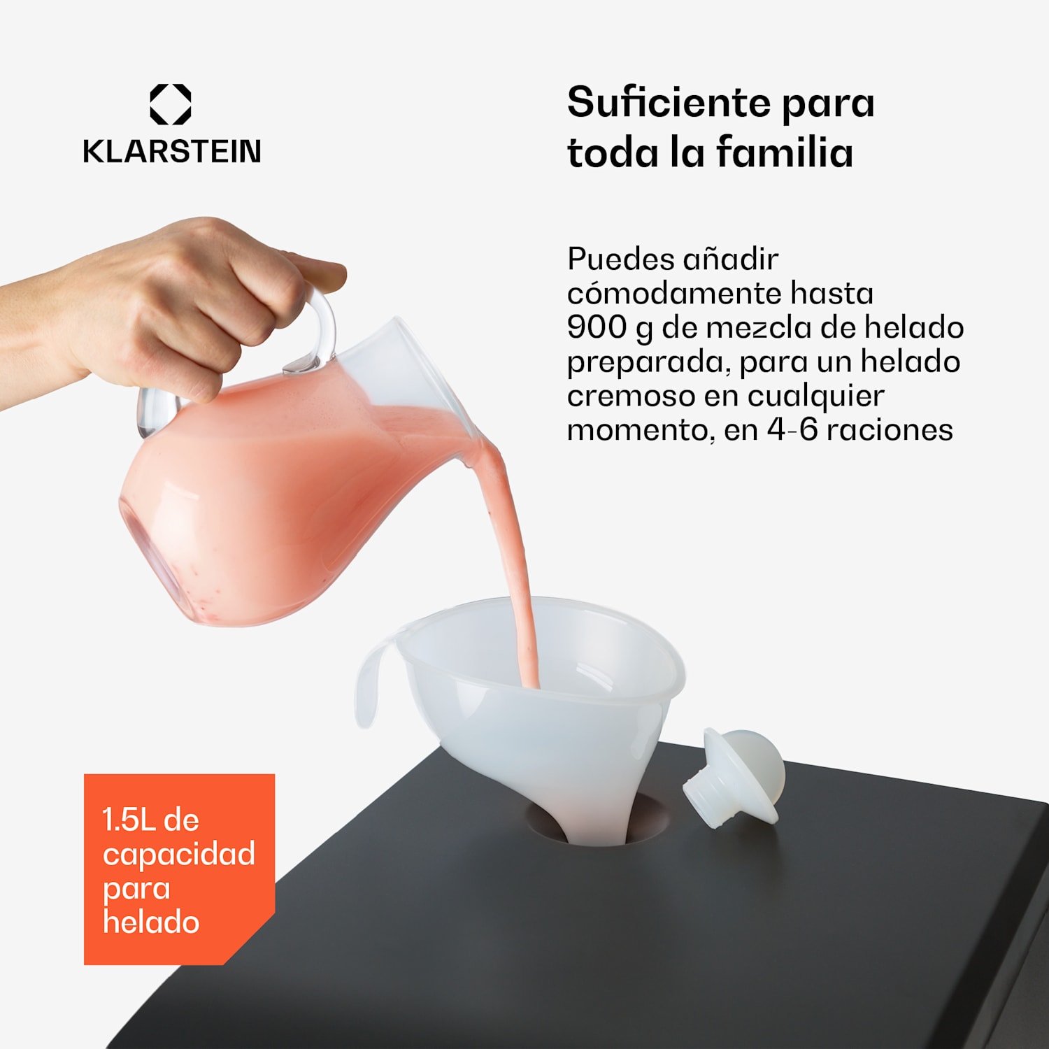 Sweet Sundae Heladera Compresor 1,5l Acero inoxidable Negra 
