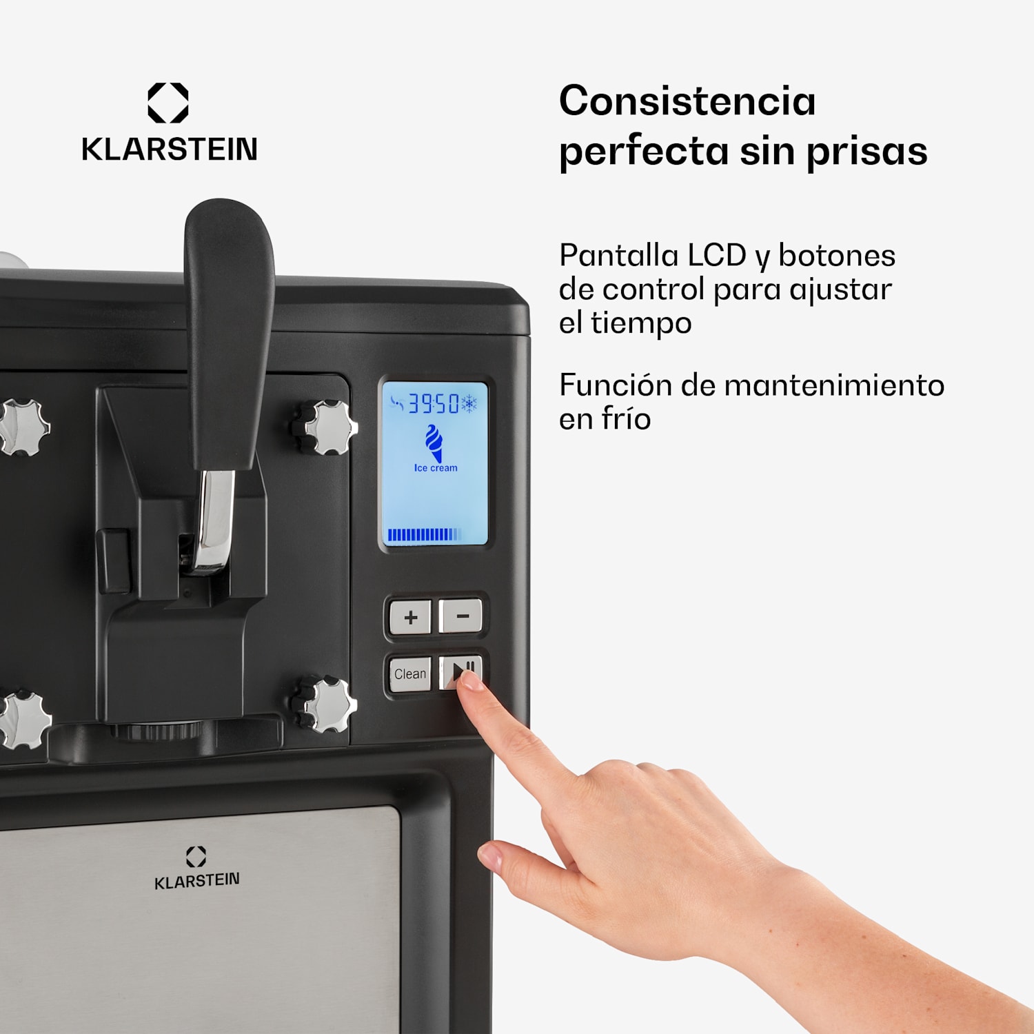 Sweet Sundae Heladera Compresor 1,5l Acero inoxidable Negra 
