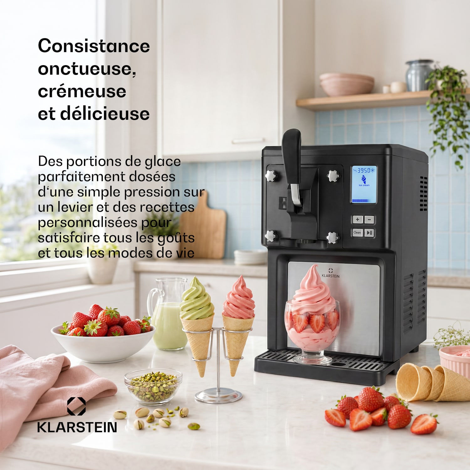 Sweet Sundae ijsmachine compressor 1,5 liter rvs zwart 