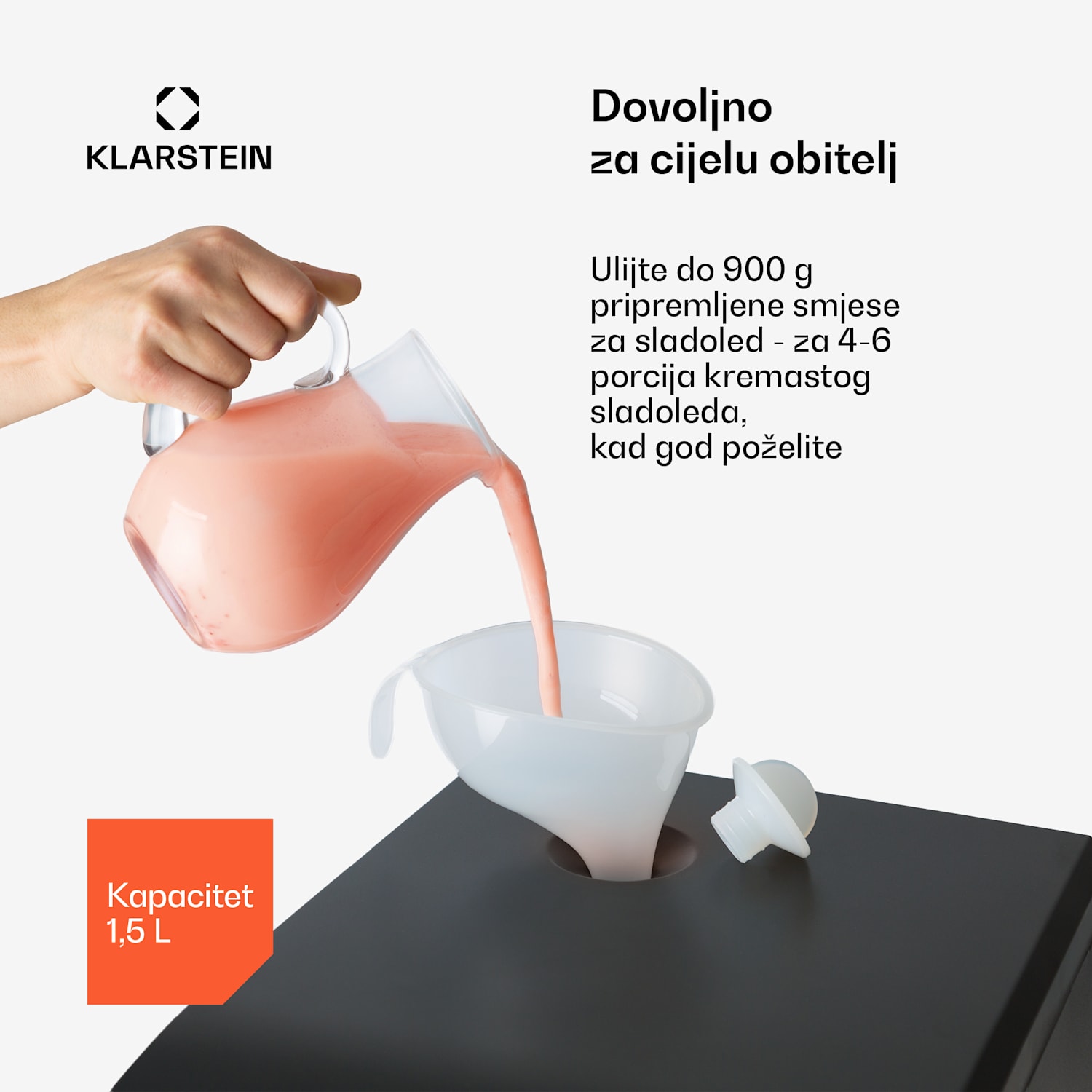 Sweet Sundae aparat za sladoled kompresor 1,5L nehrđajući čelik crni Gumbe | Crna