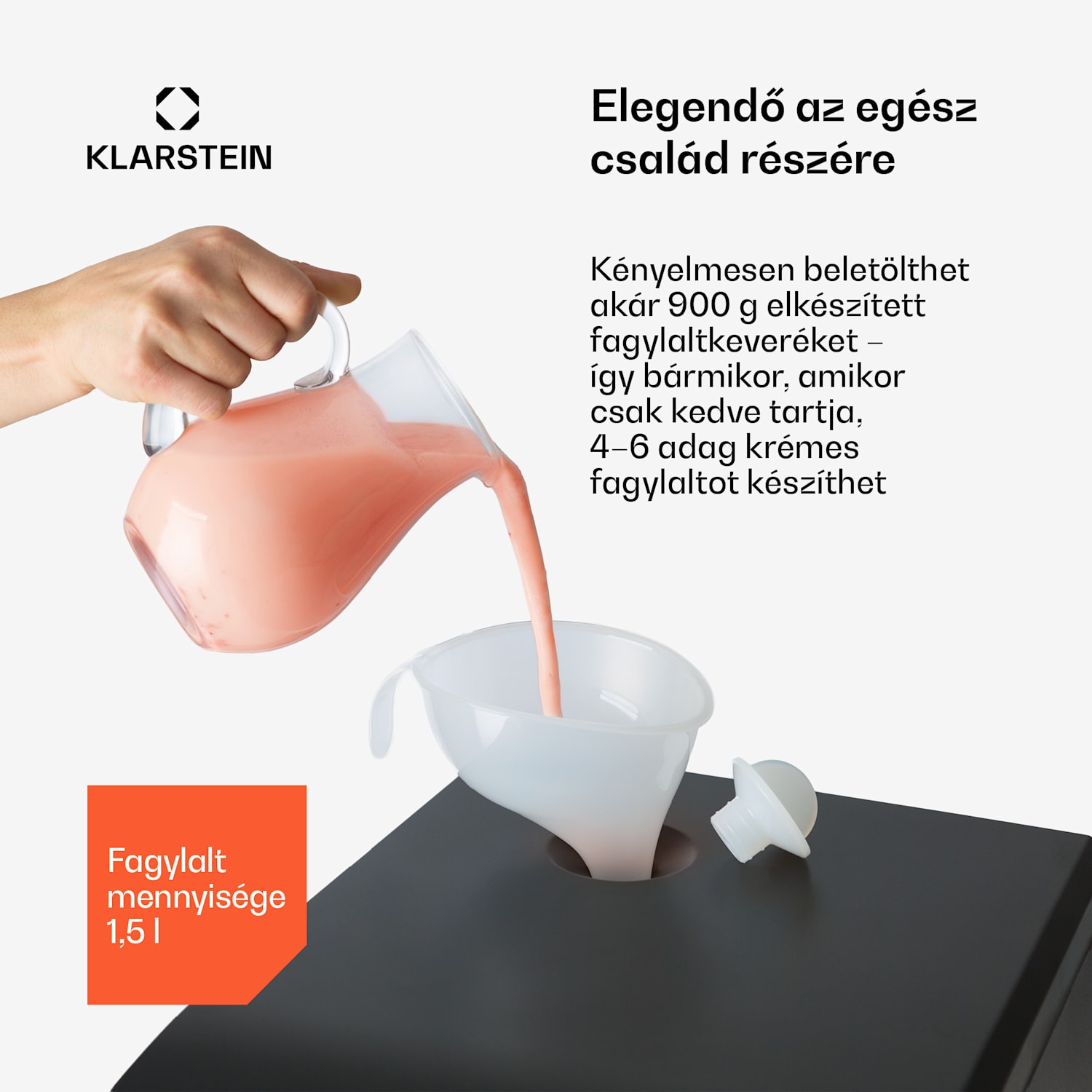 Sweet Sundae fagylaltkészítő kompresszoros 1,5l rozsdamentes acél fekete Gombok | Fekete