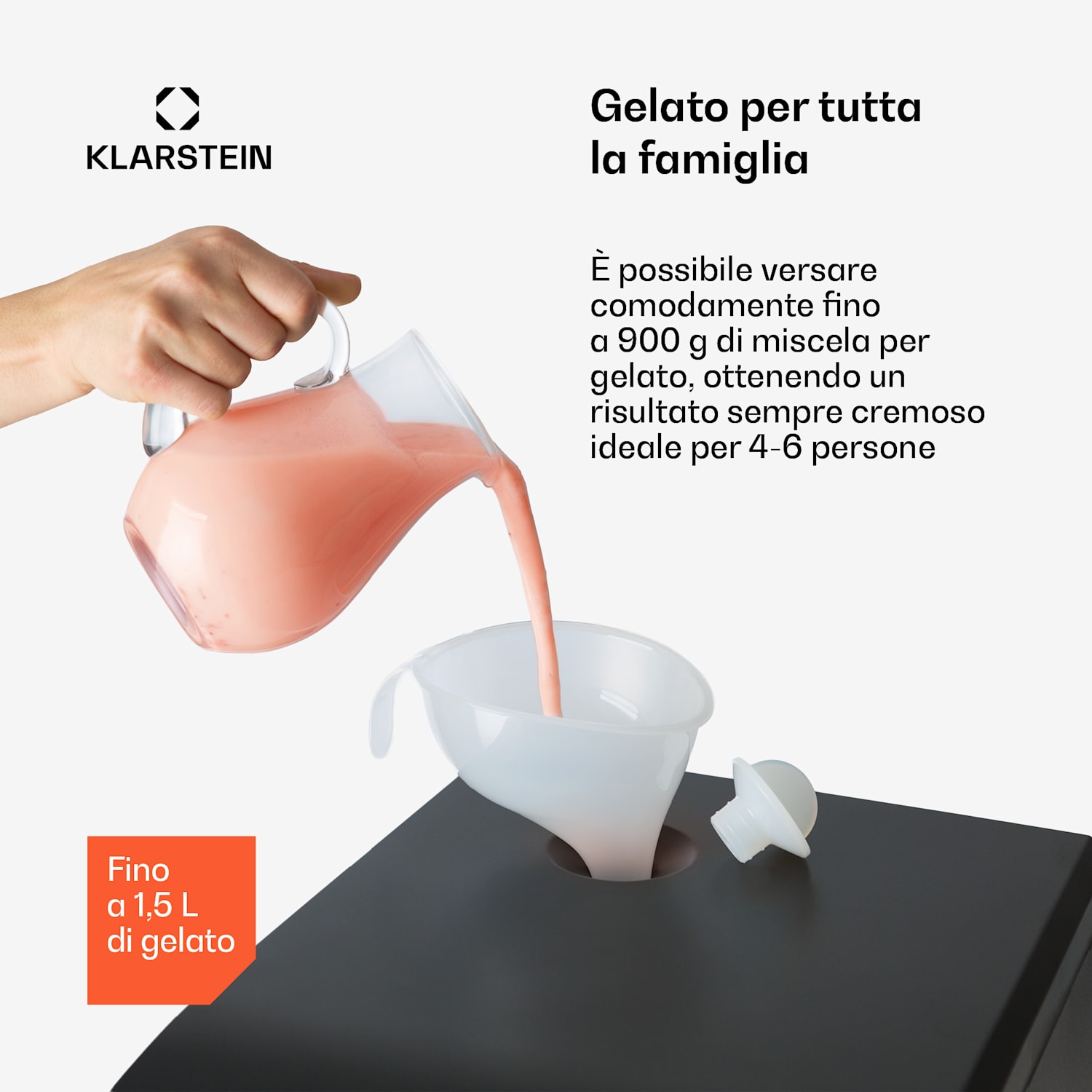 Sweet Sundae Gelatiera Compressore 1,5l Acciaio Inox nero 