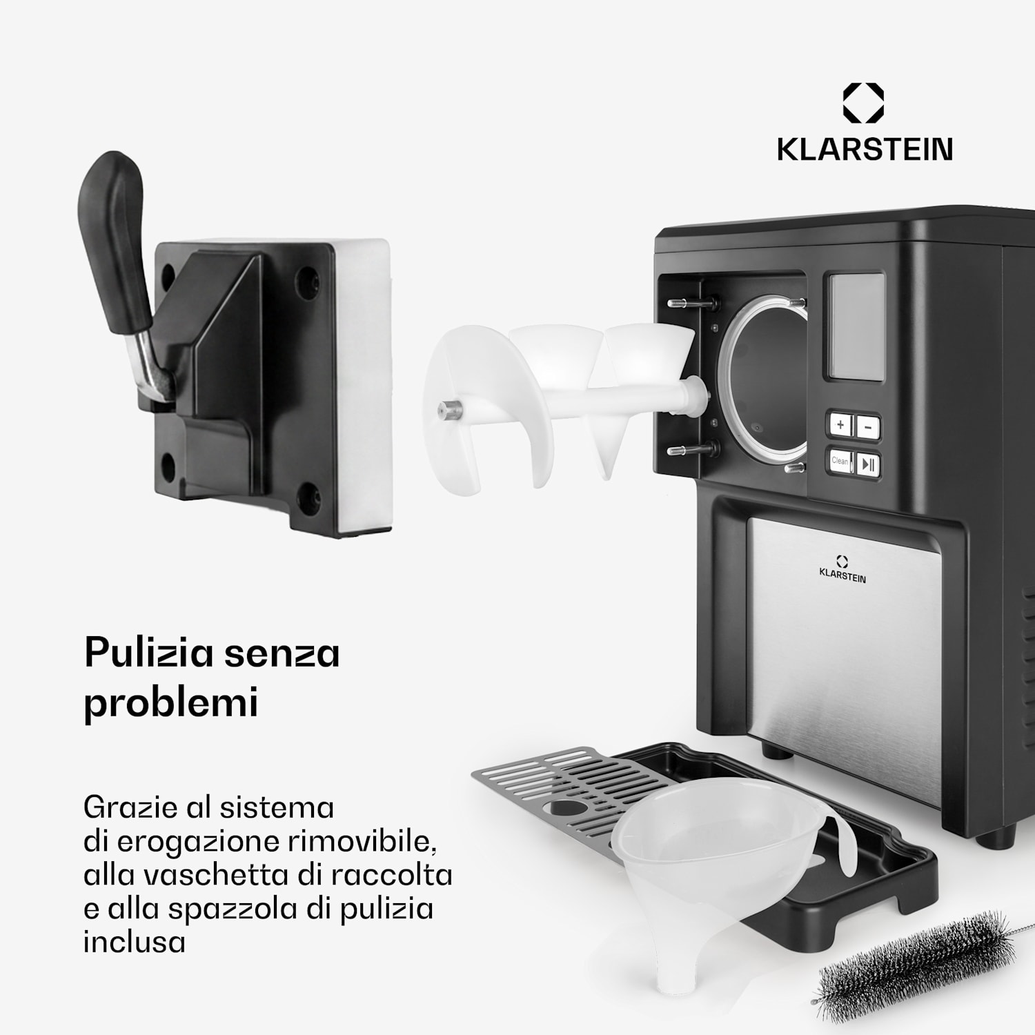 Sweet Sundae Gelatiera Compressore 1,5l Acciaio Inox nero 