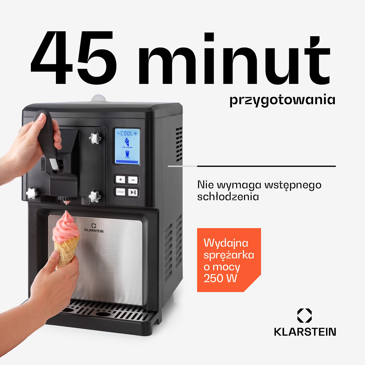 Sweet Sundae, maszyna do lodów, kompresor, 1,5 l, stal szlachetna 