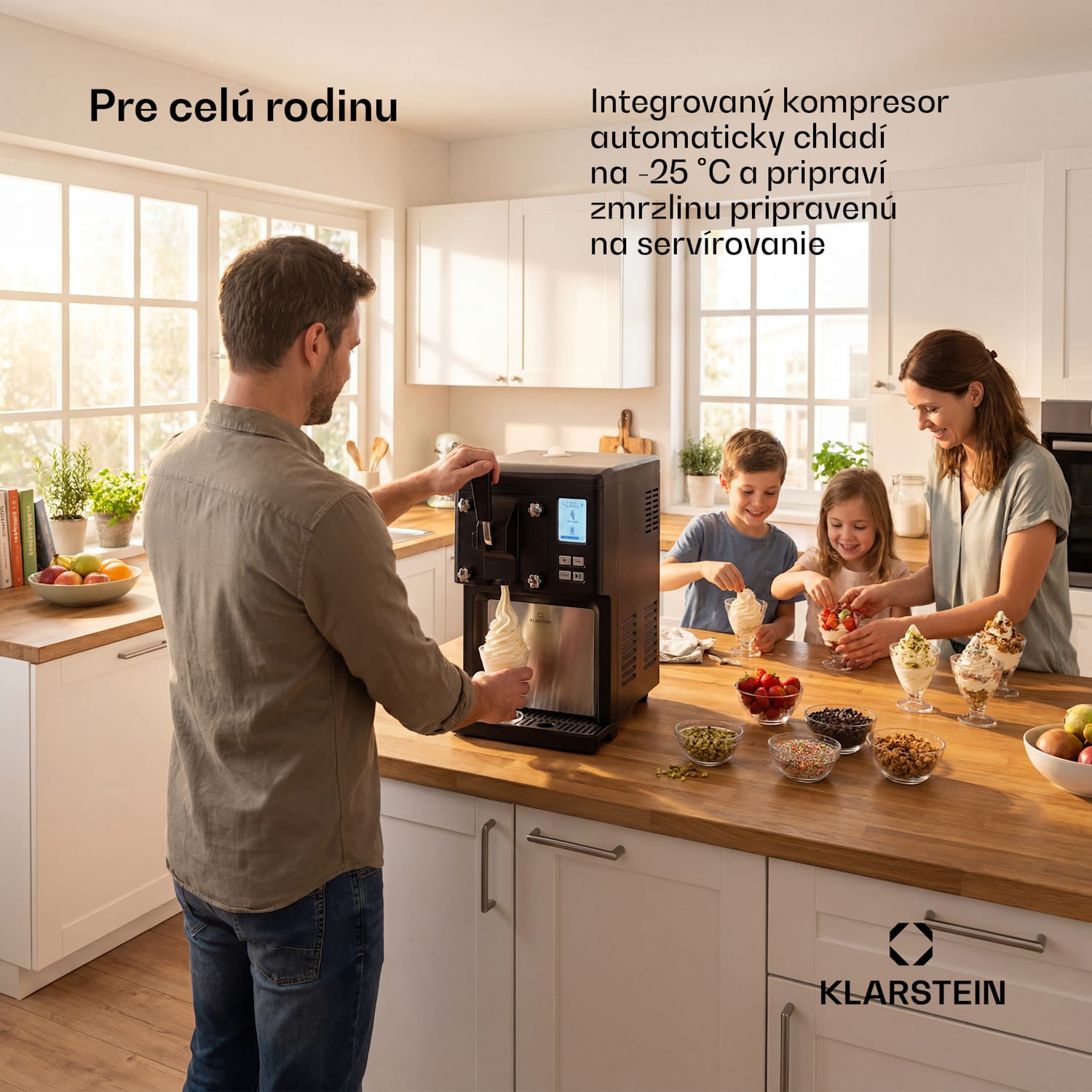 Sweet Sundae zmrzlinovač kompresor 1,5l nehrdzavejúca oceľ čierny Tlačidlá | Čierna