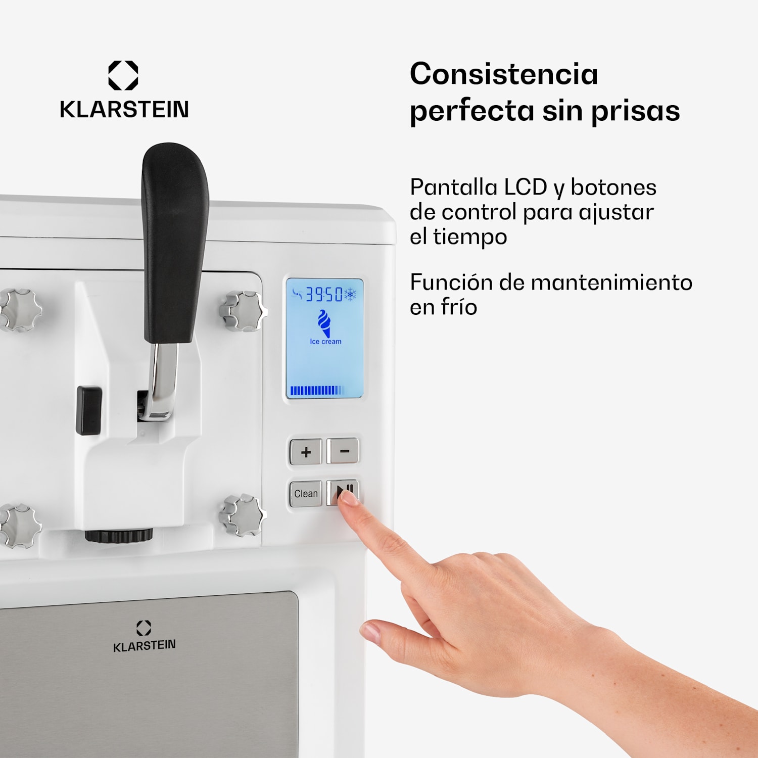 Sweet Sundae Heladera Compresor 1,5l Acero inoxidable Blanca 