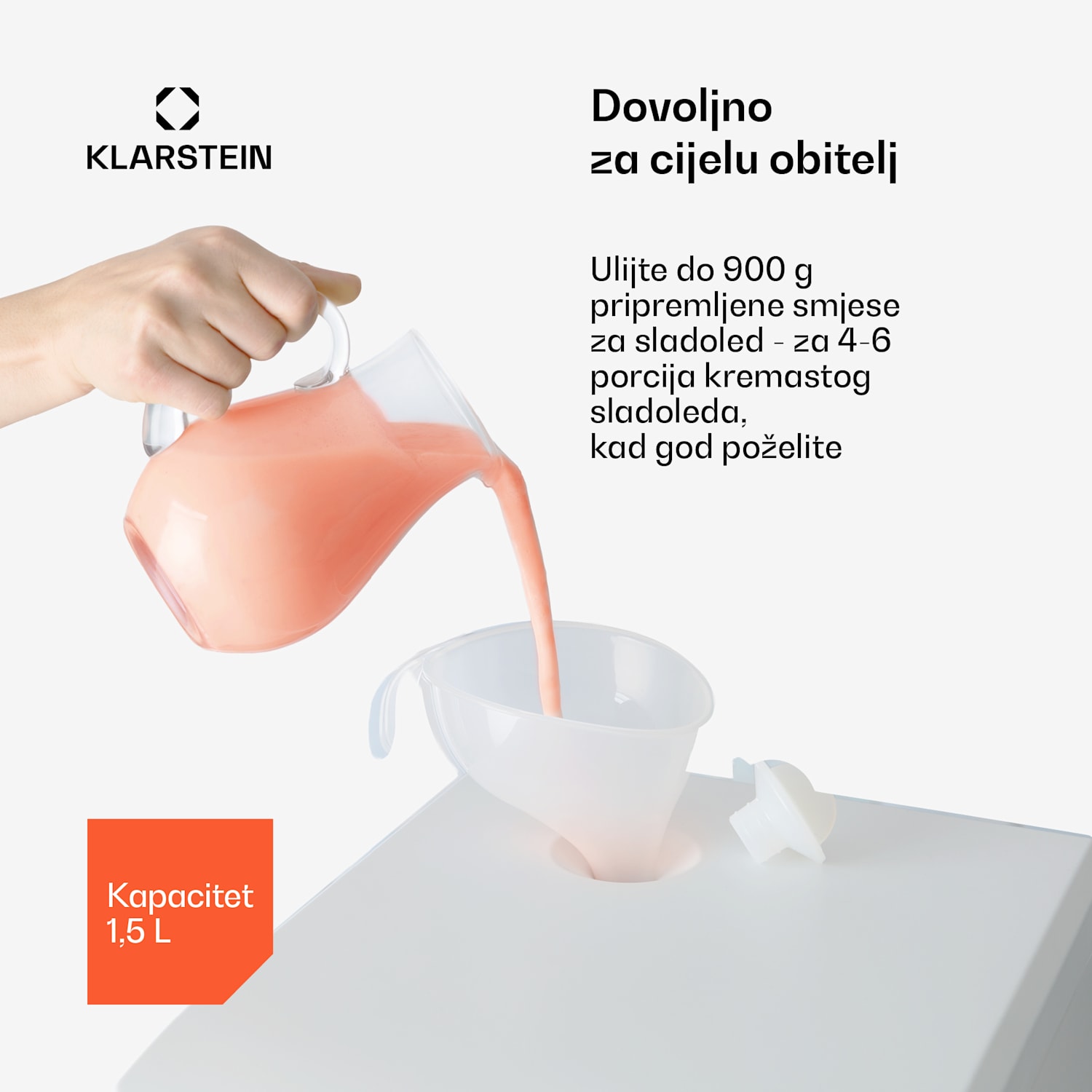 Sahnehäubchen, uređaj za pravljenje sladoleda, kompresor, 1,5 l, nehrđajući čelik, bijela 