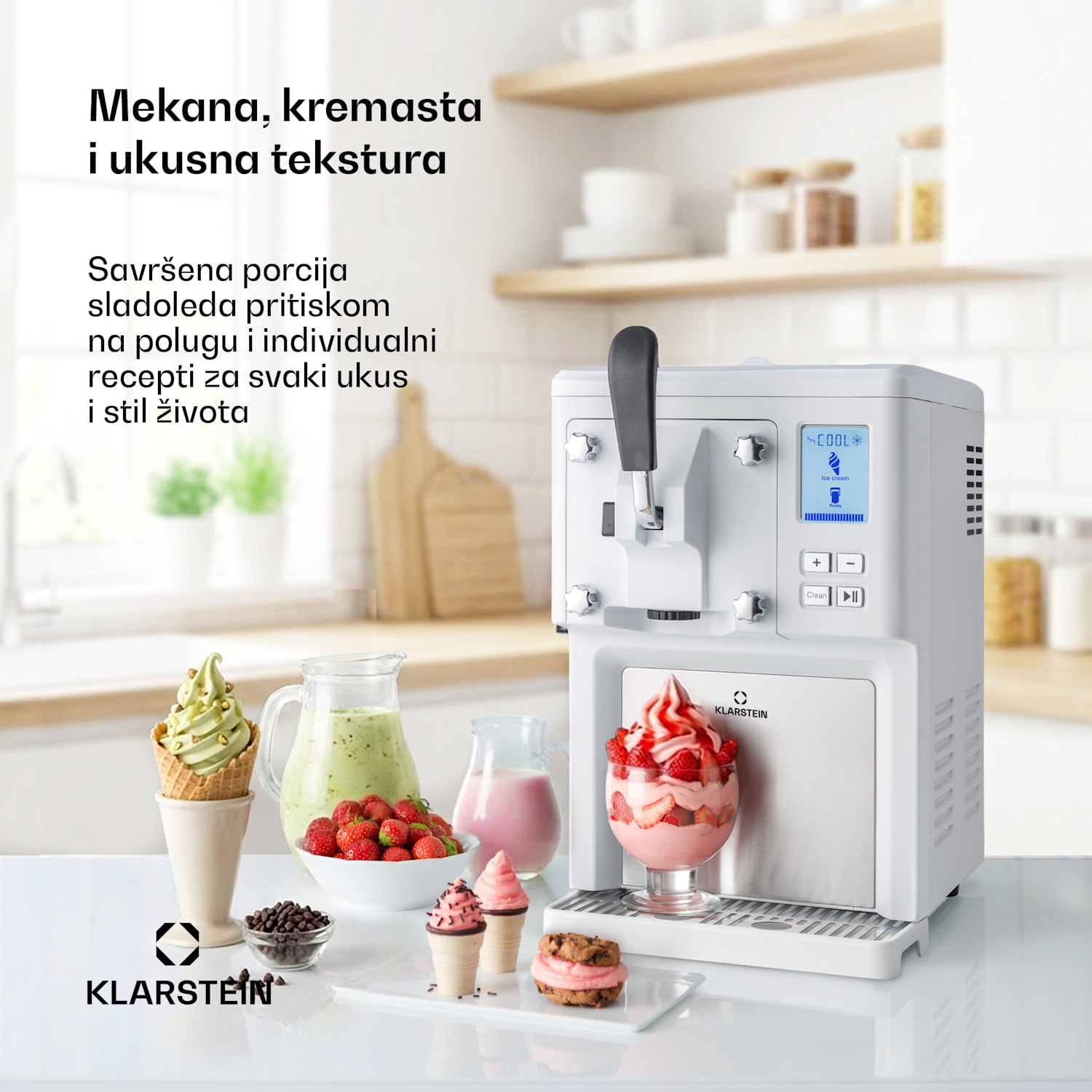 Sahnehäubchen, uređaj za pravljenje sladoleda, kompresor, 1,5 l, nehrđajući čelik, bijela 