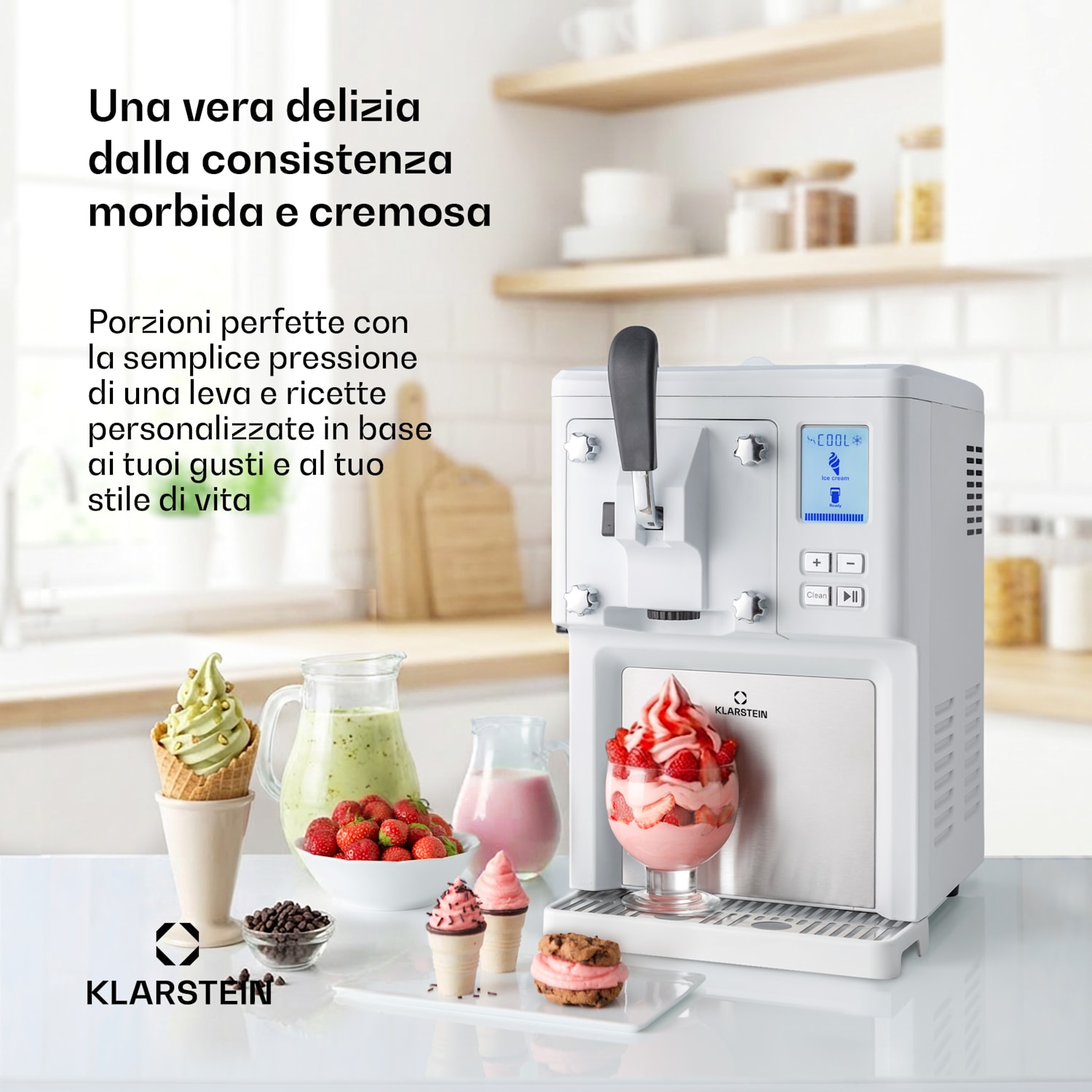Sweet Sundae Gelatiera Compressore 1,5l Acciaio Inox bianco 