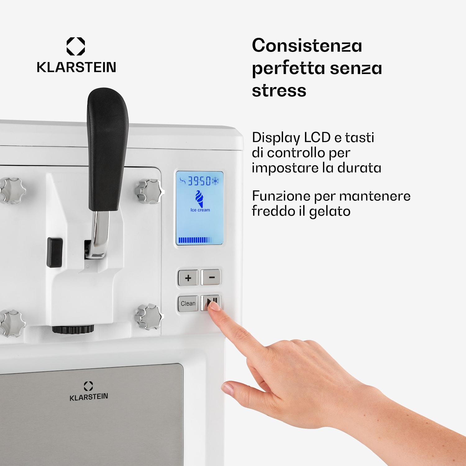 Sweet Sundae Gelatiera Compressore 1,5l Acciaio Inox bianco 