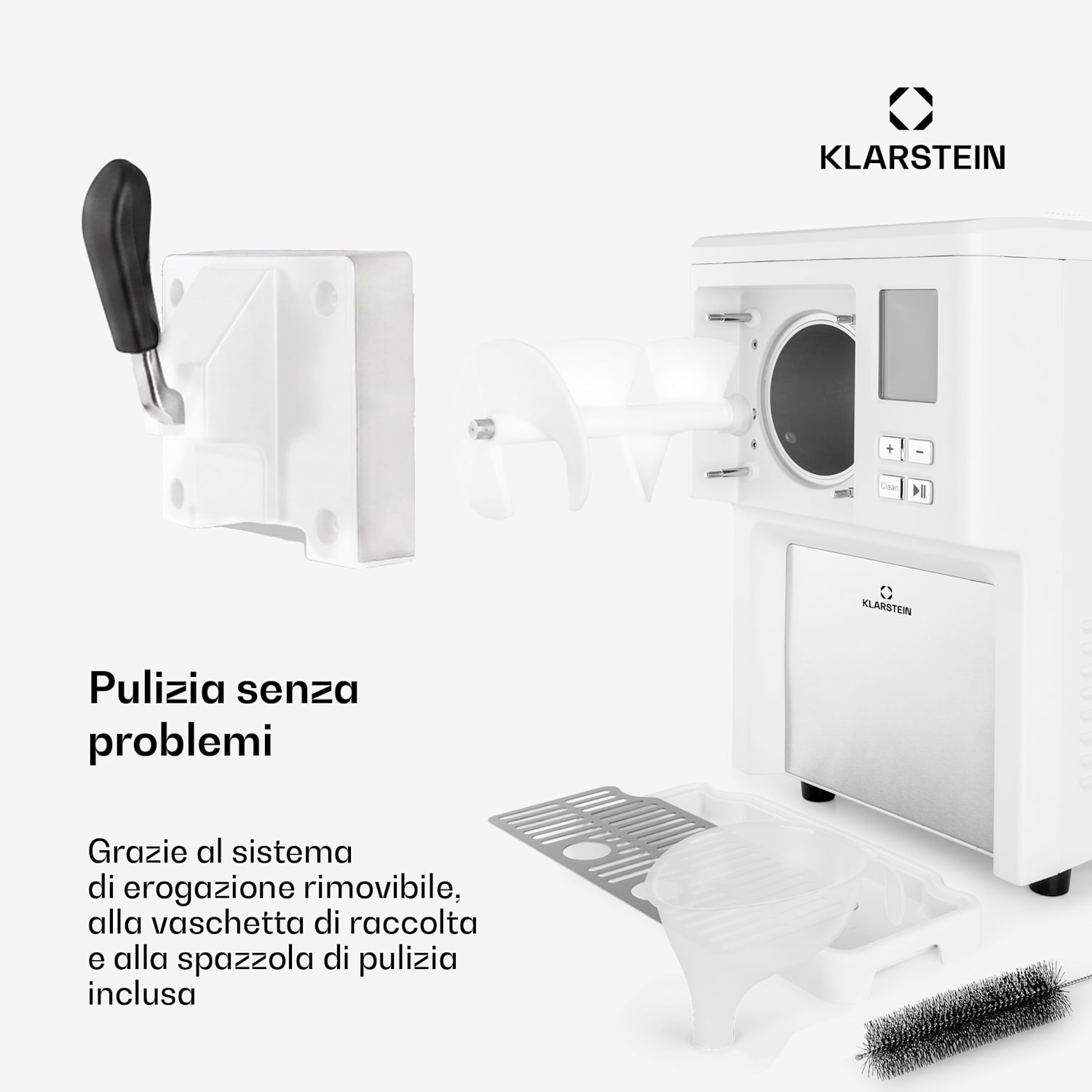 Sweet Sundae Gelatiera Compressore 1,5l Acciaio Inox bianco 