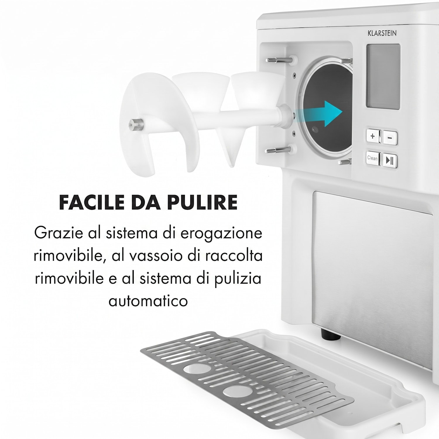 Sweet Sundae Gelatiera Compressore 1,5l Acciaio Inox bianco Pulsanti | Bianco