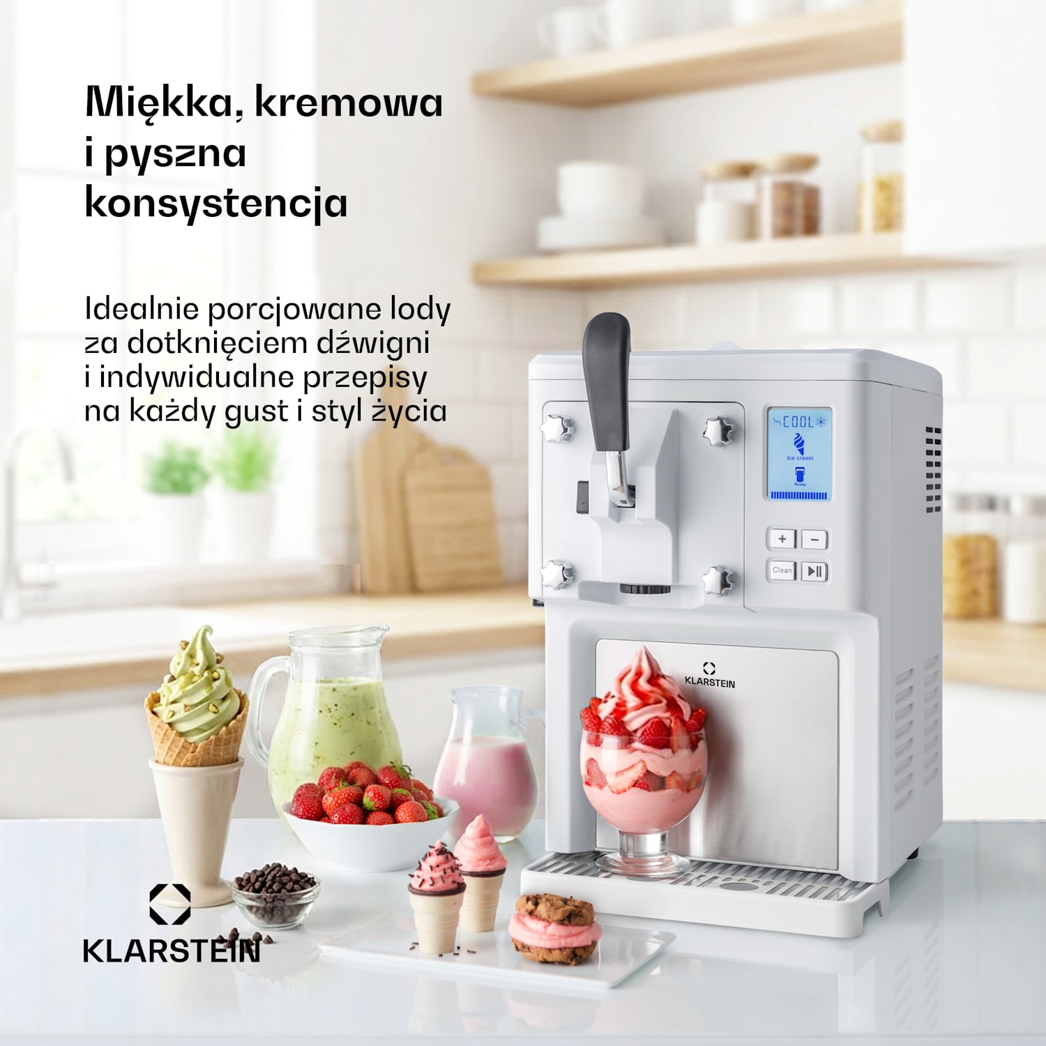 Sweet Sundae, maszyna do lodów, kompresor, 1,5 l, stal szlachetna 