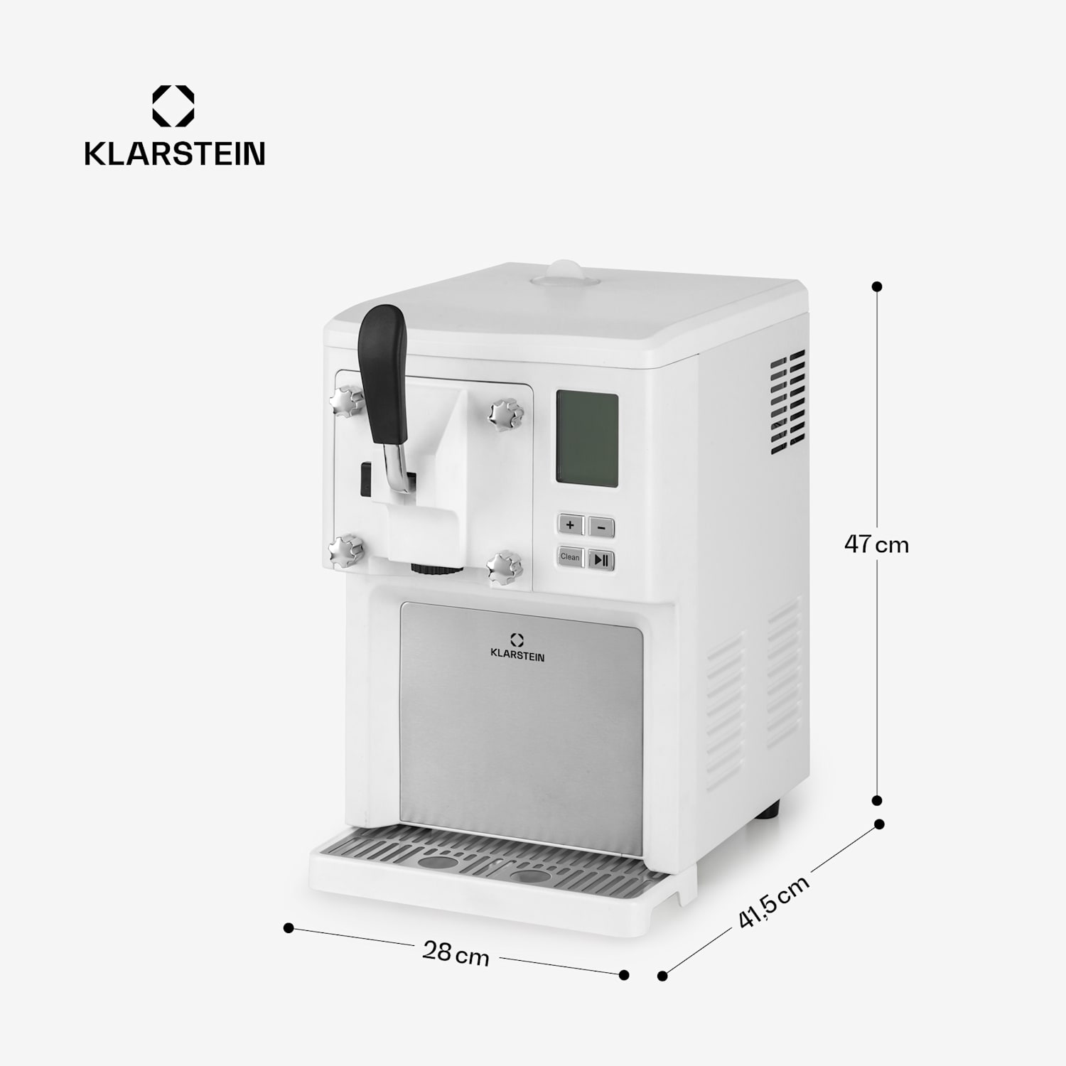 Sweet Sundae fagylaltkészítő kompresszor 1,5l rozsdamentes acél fehér Gombok | Fehér