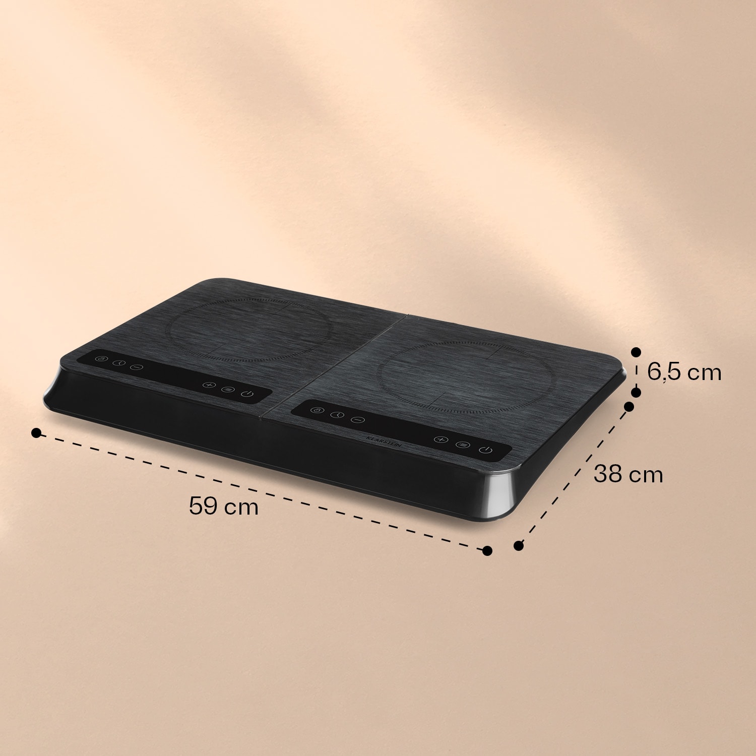 InnoChef Placa de inducción de 3400 W con control táctil y vitrocerámica Negro