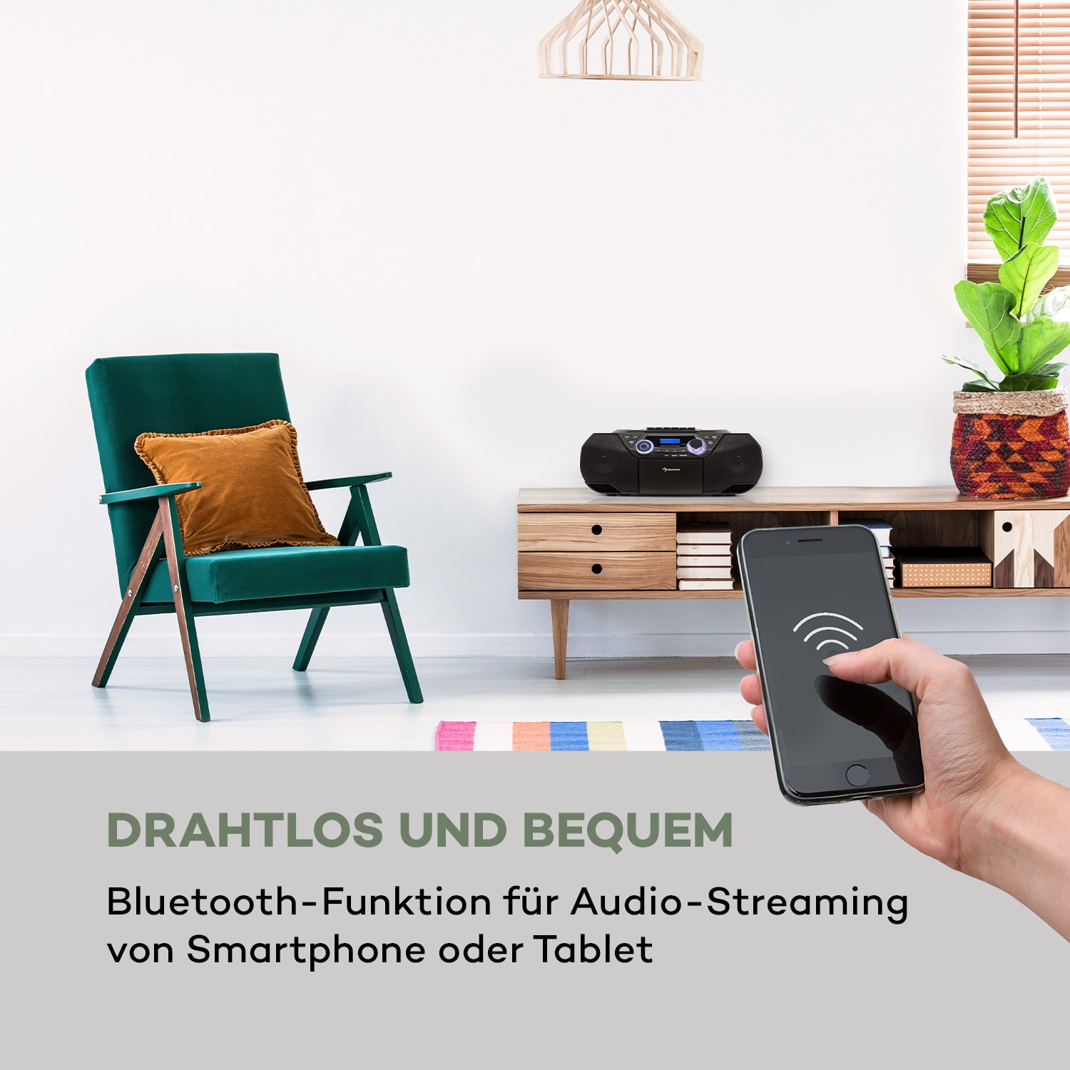 Roadie 2K Boombox CD-Player Kassettenradio DAB/DAB+ UKW Bluetooth 