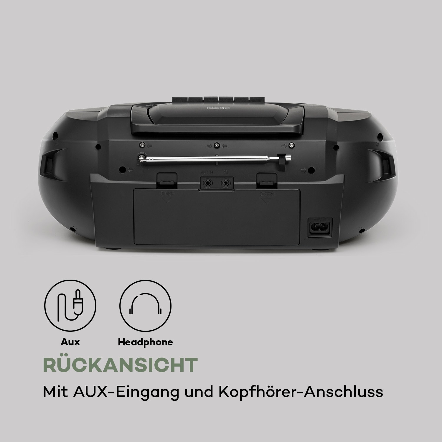 Roadie 2K Boombox CD-Player Kassettenradio DAB/DAB+ UKW Bluetooth 