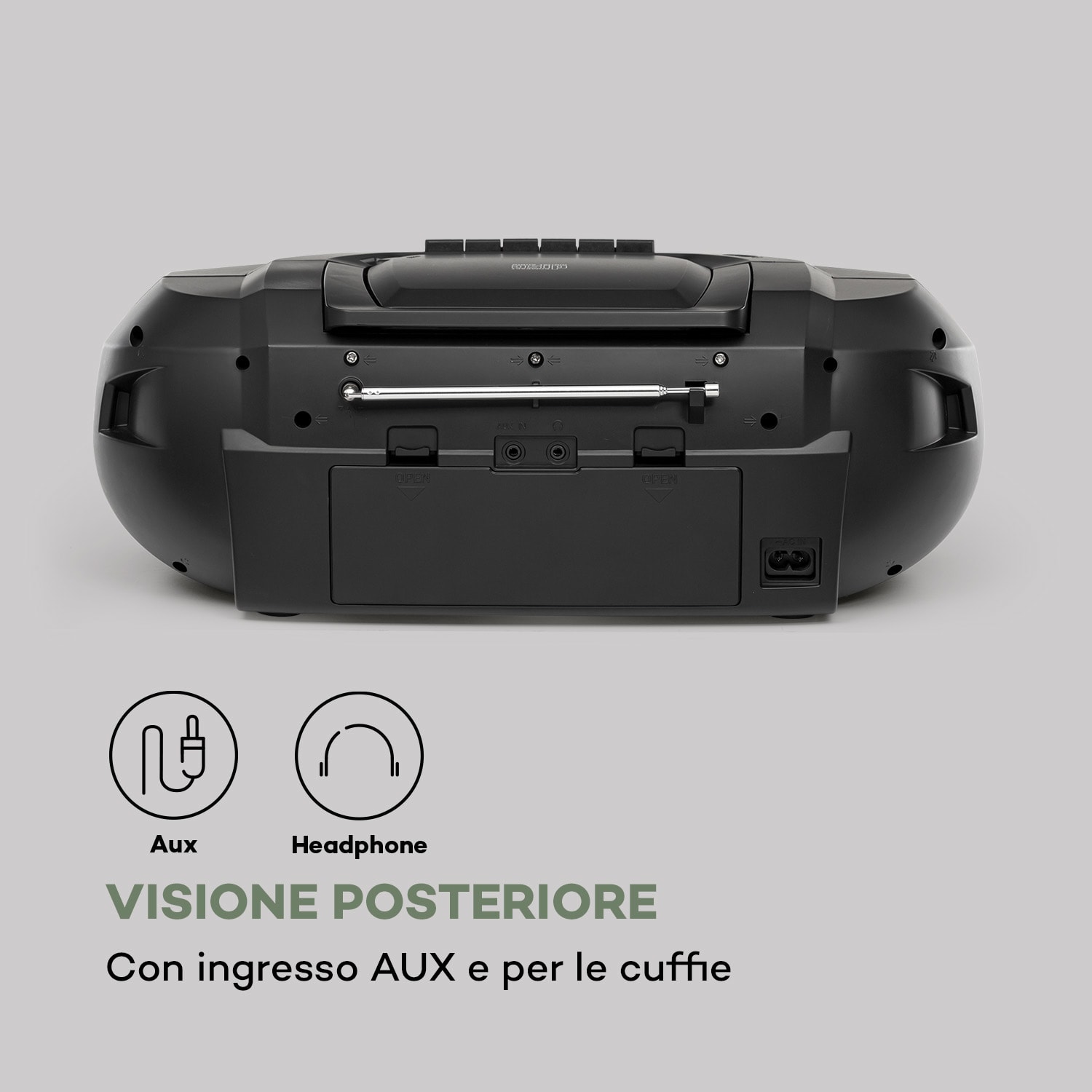 Roadie 2K Boombox Lettore CD Cassette DAB/DAB+ FM Bluetooth nero 