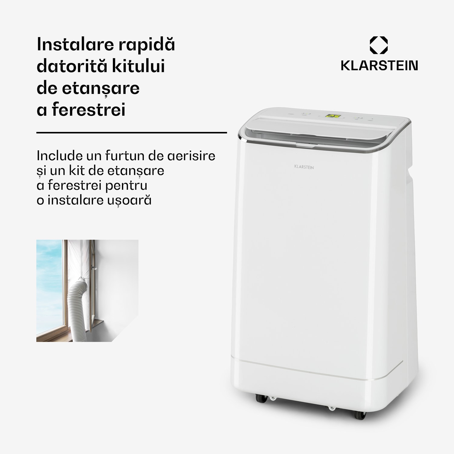 Iceblock, aer condiționat portabil portabil, 3 în 1, 12.000 BTU / 3,5 kW, max. 400 m³/h, alb 12.000 BTU | Nu