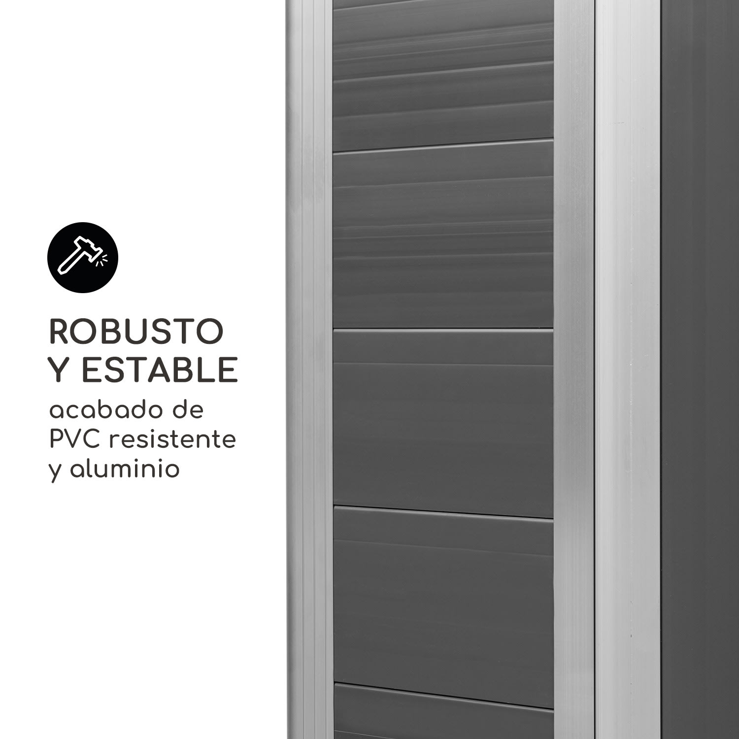 Schatzkammer Caseta de jardín Protección contra los rayos ultravioleta PVC Castilla Ventana lateral Gris 