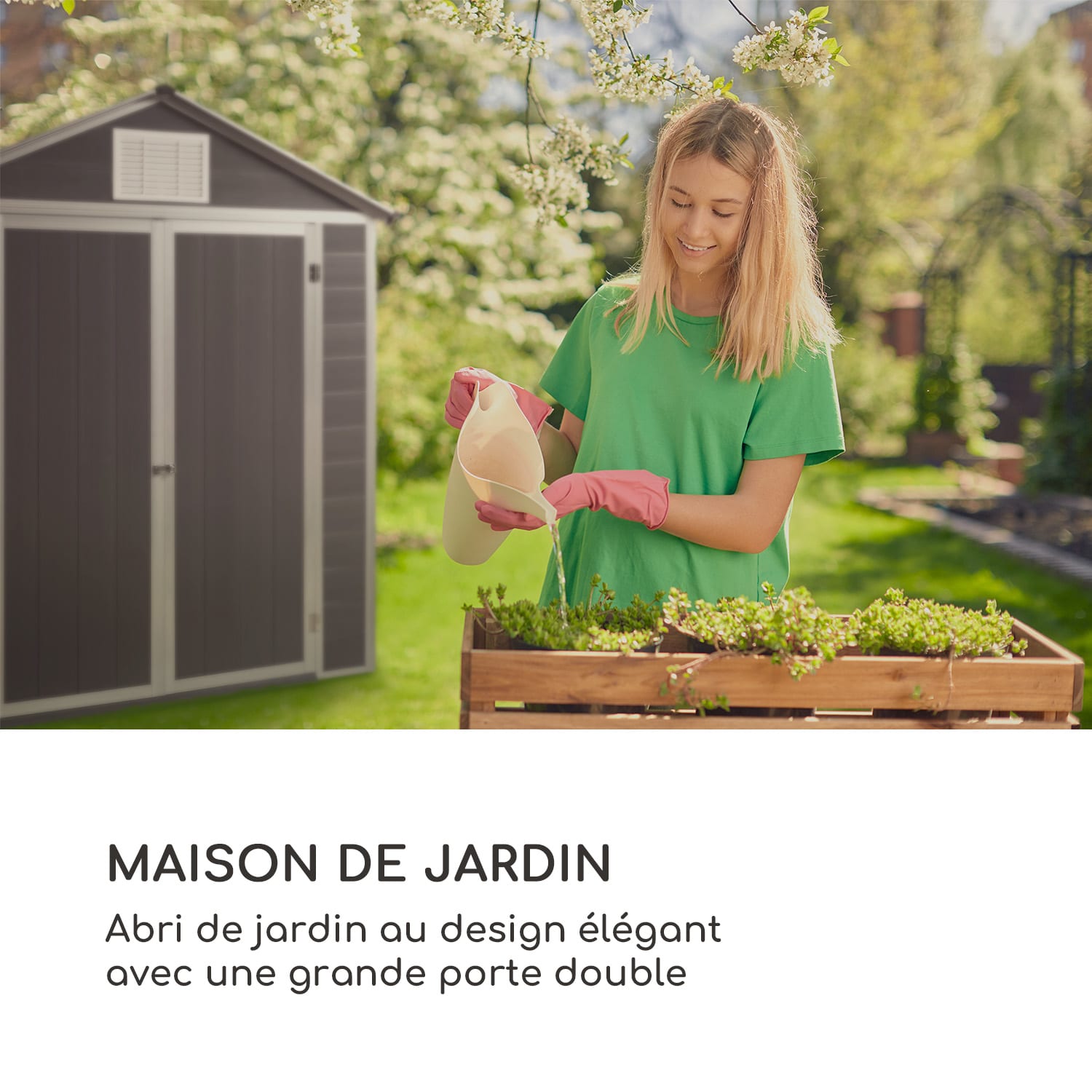 Schatzkammer Abri de jardin protection UV PVC verrou fenêtre - Gris 