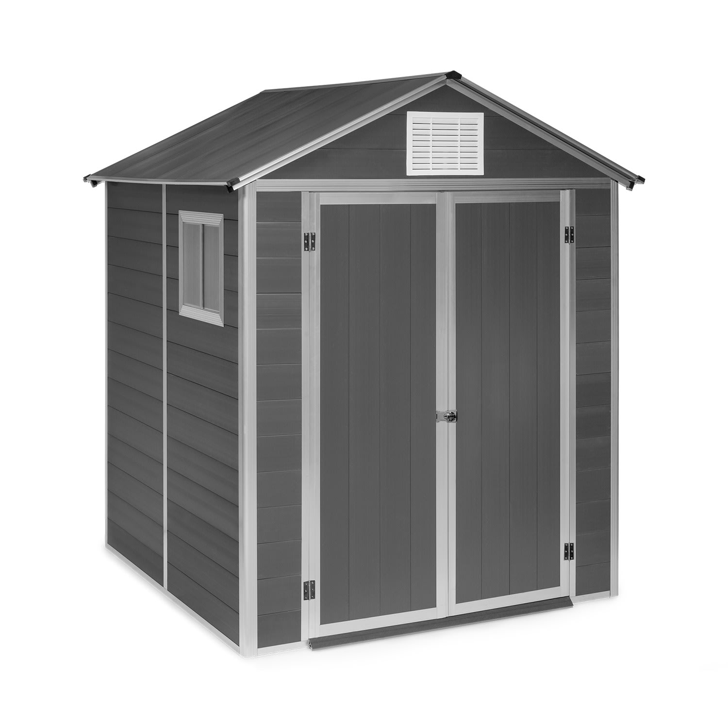 Schatzkammer, zahradní kůlna, ochrana před UV zářením, PVC, zámek, boční okno, šedá 