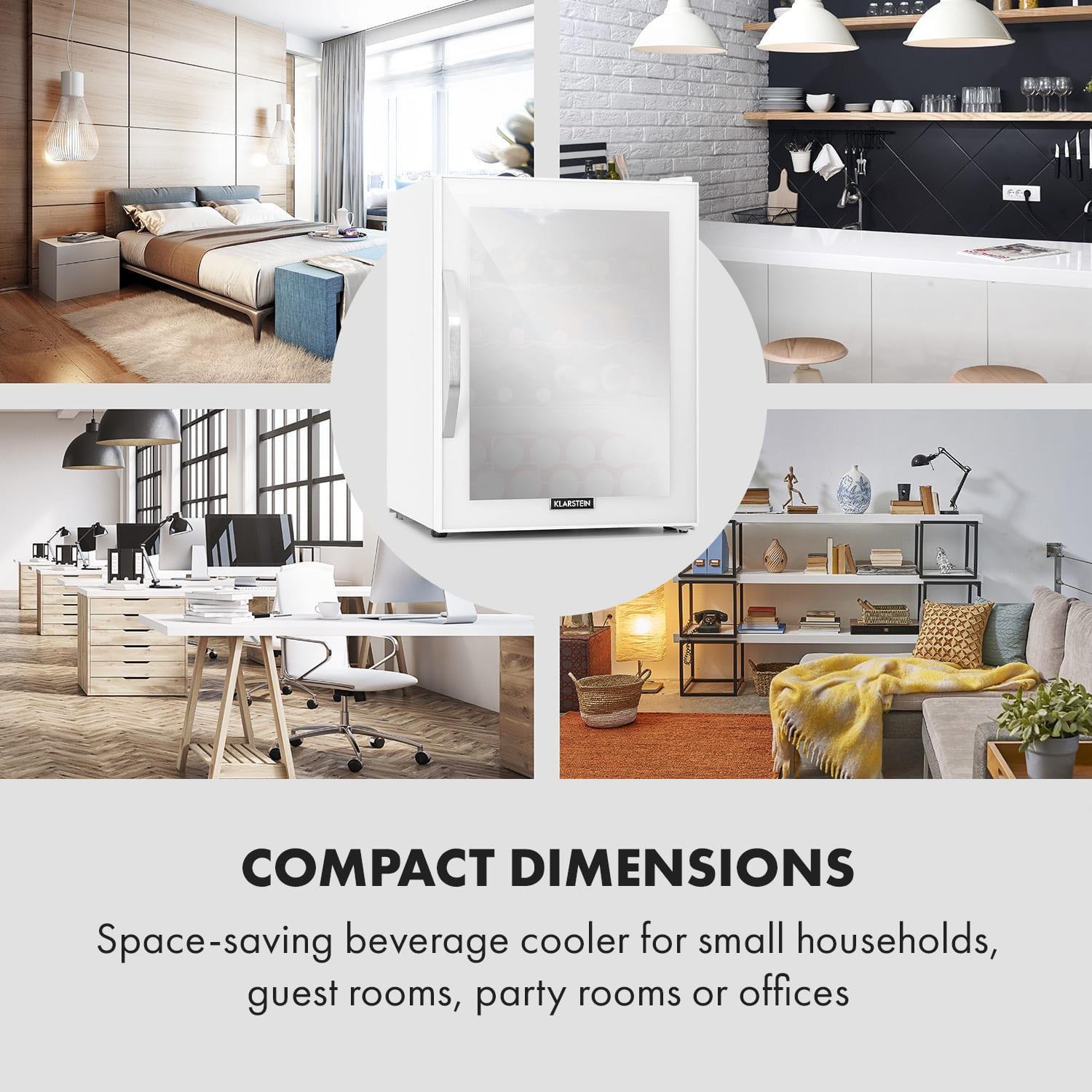 Beersafe XL Quartz, lednice, 60 l, energetická třída D, LED, 2 police, skleněné dveře, bílá 60 litrů | Quartz