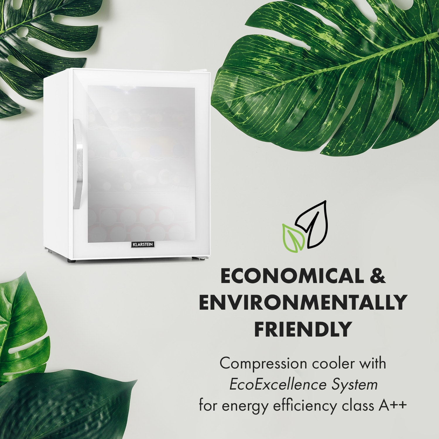 Frigorífico Beersafe XL Quartz 60 litros 4 prateleiras Porta de vidro panorâmica 