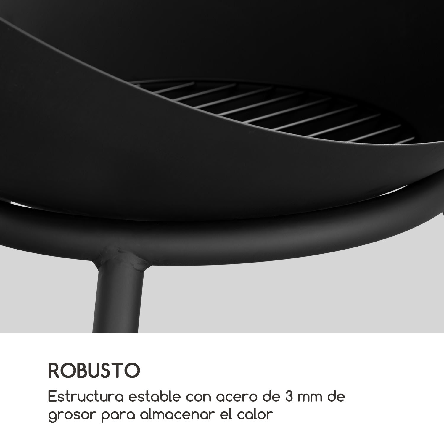 Fireball Brasero de acero inclinable para jardines o terrazas  Ø 66 cm bajo | Acero | Negro