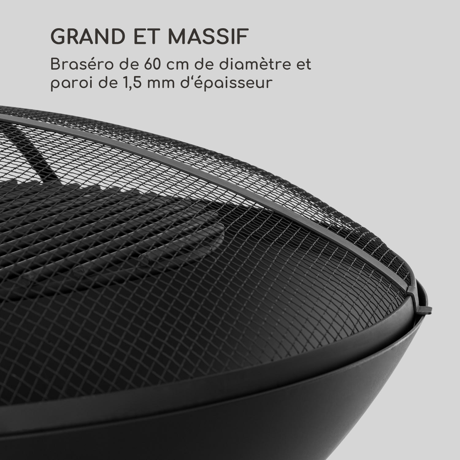 Orbit 3-in-1 vuurschaal staal Ø 60cm | 40cm grill | tafel | zwart 