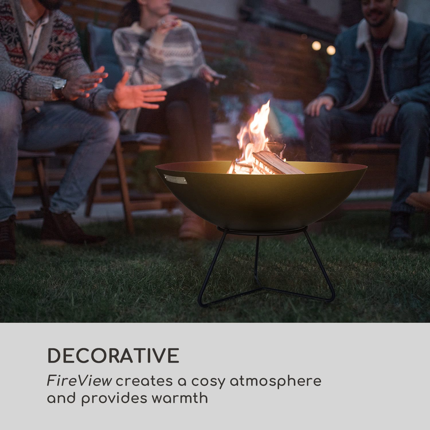 Orbit 3 v 1, ohniště s grilem, Ø 60 cm, grilovací rošt Ø 40 cm, stůl, černé 