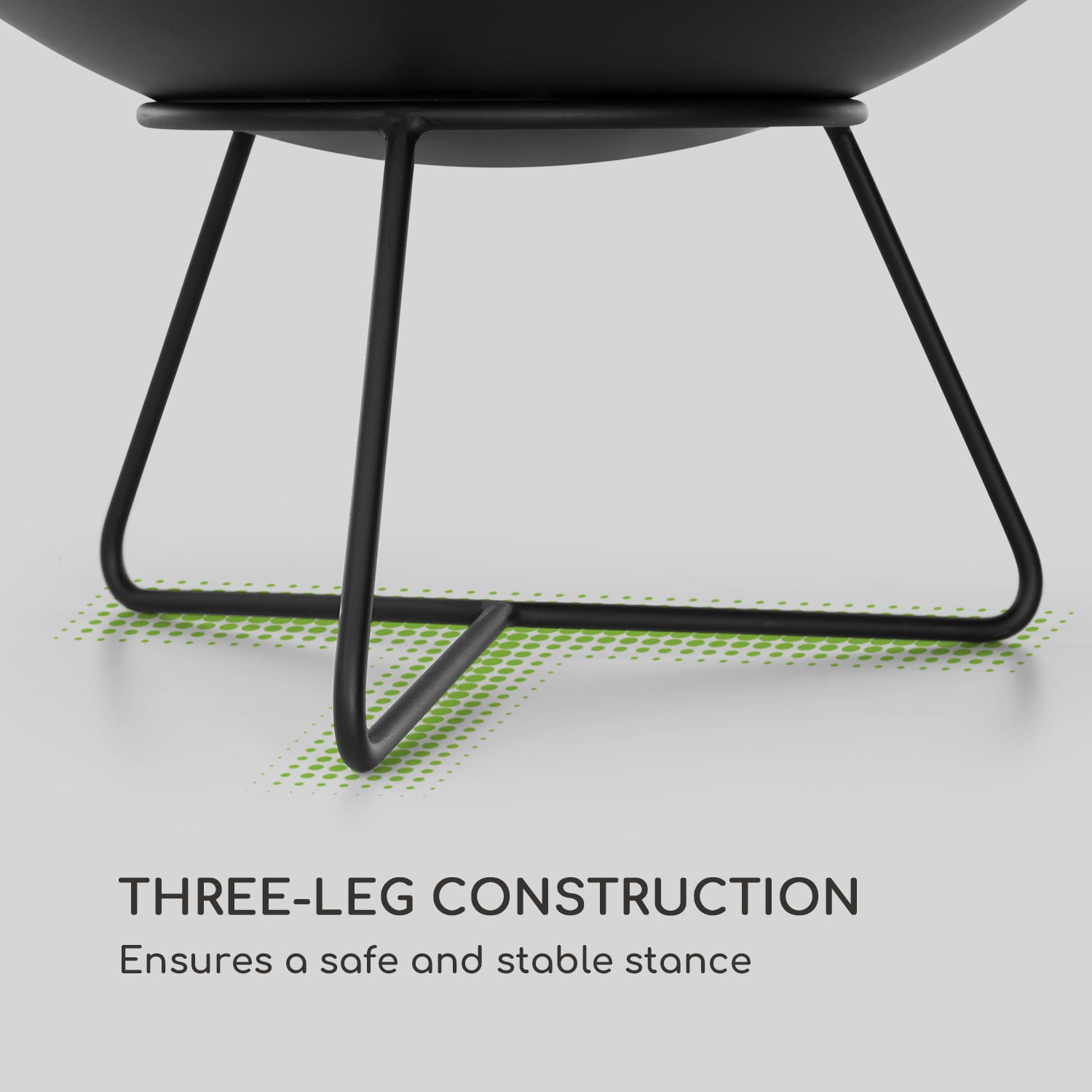 Orbit Brasero de acero 3-en-1 Ø 60cm parrilla de 40cm mesa color negro 